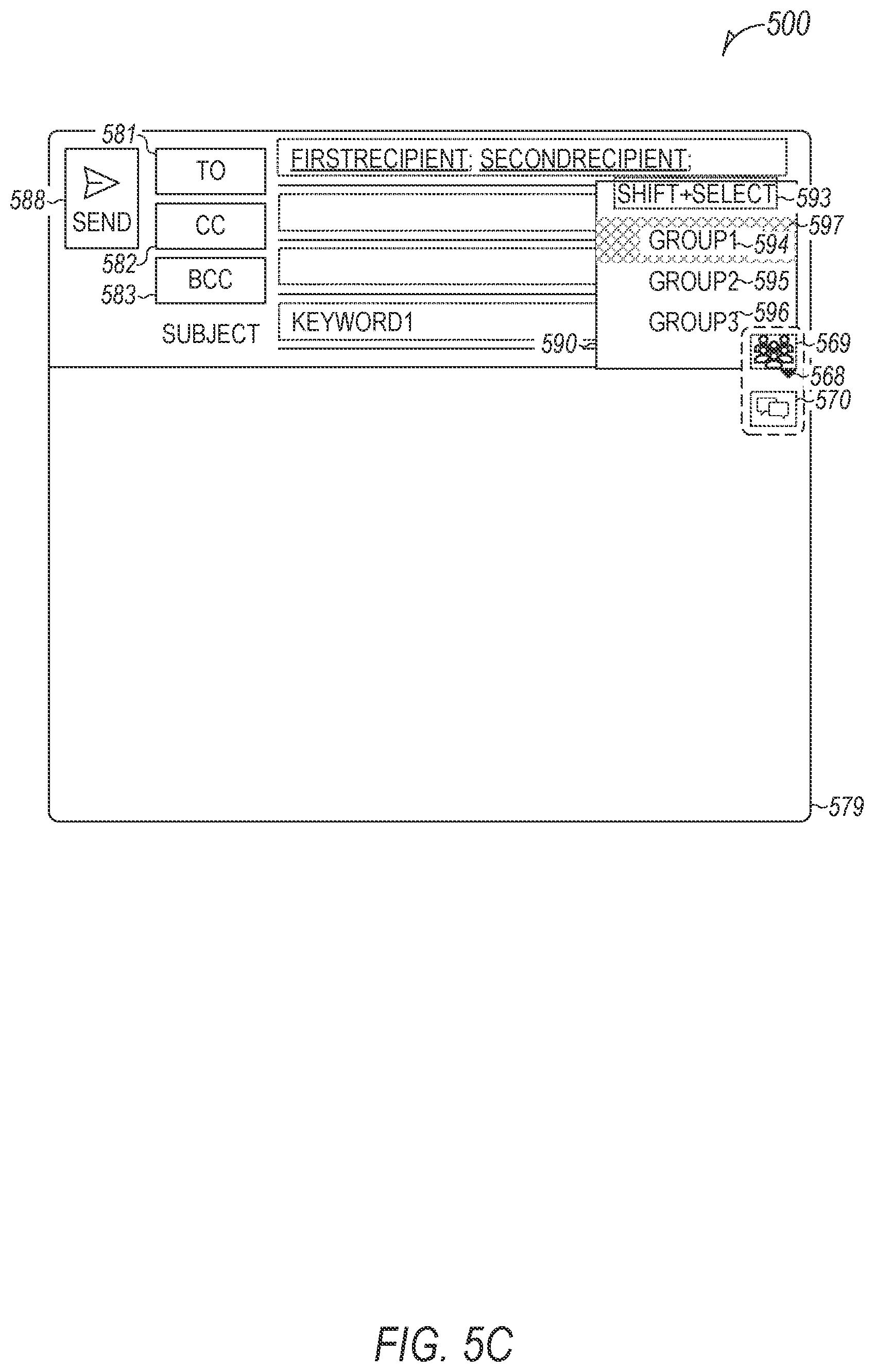 Patent US11777893 Figure 13 – Common group suggested message recipient