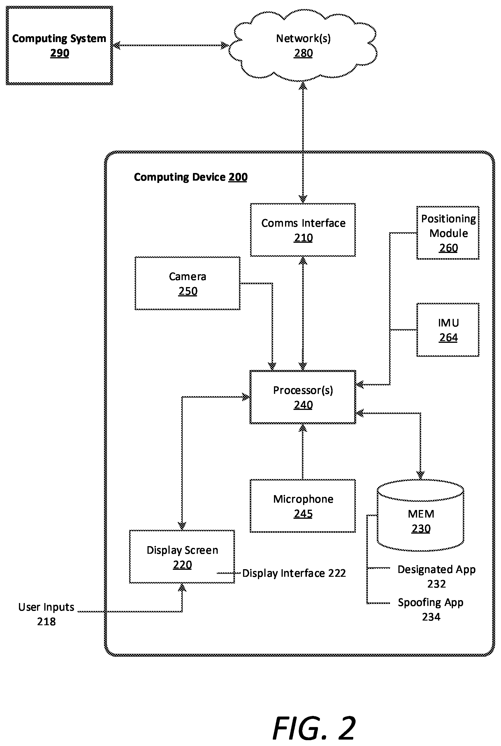 Patent US11777954 Figure 2 – Location-spoofing detection system for a network service