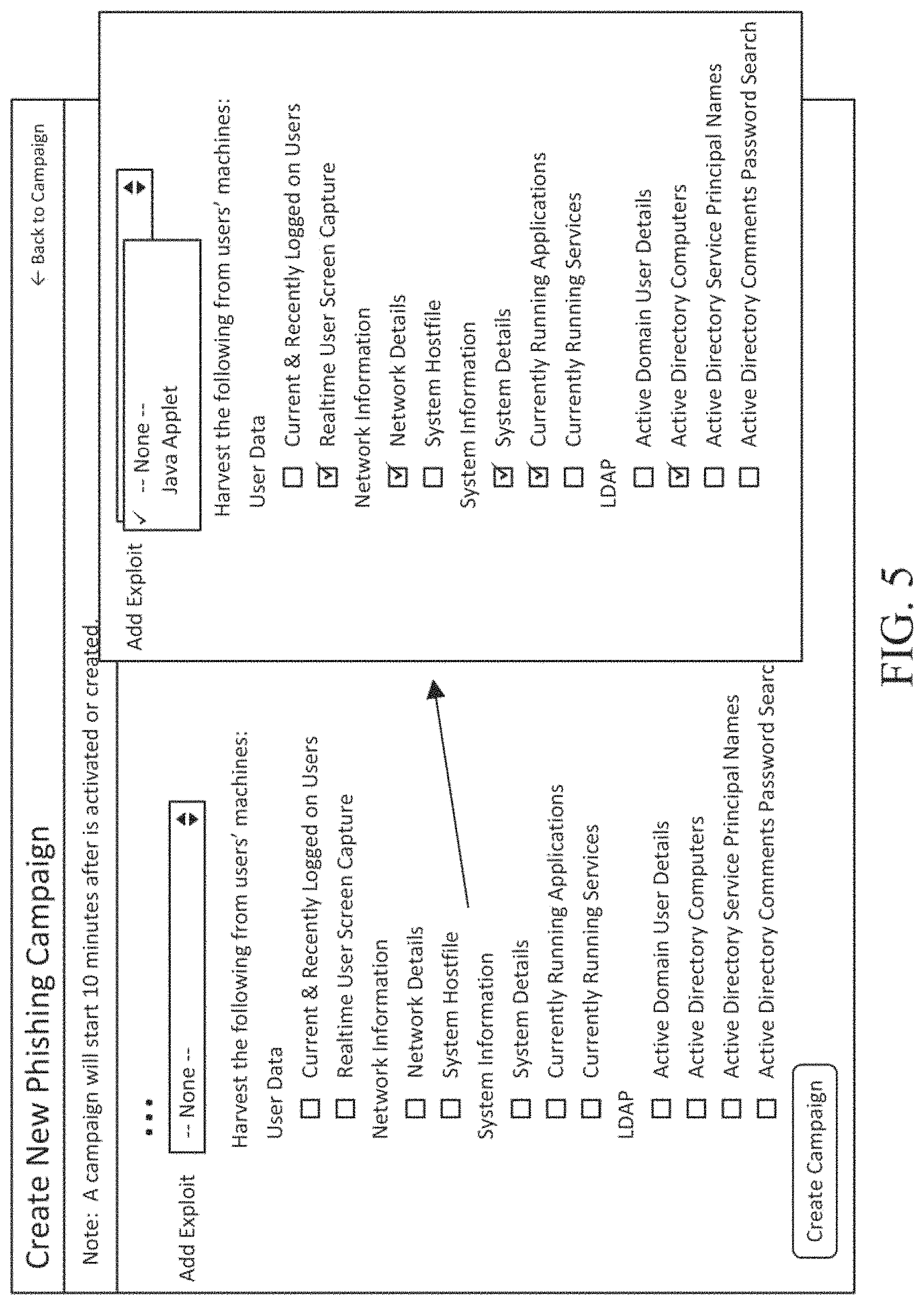 Patent US11777977 Figure 8 – Systems and methods for performing or creating simulated phishing attacks and phishing attack campaigns