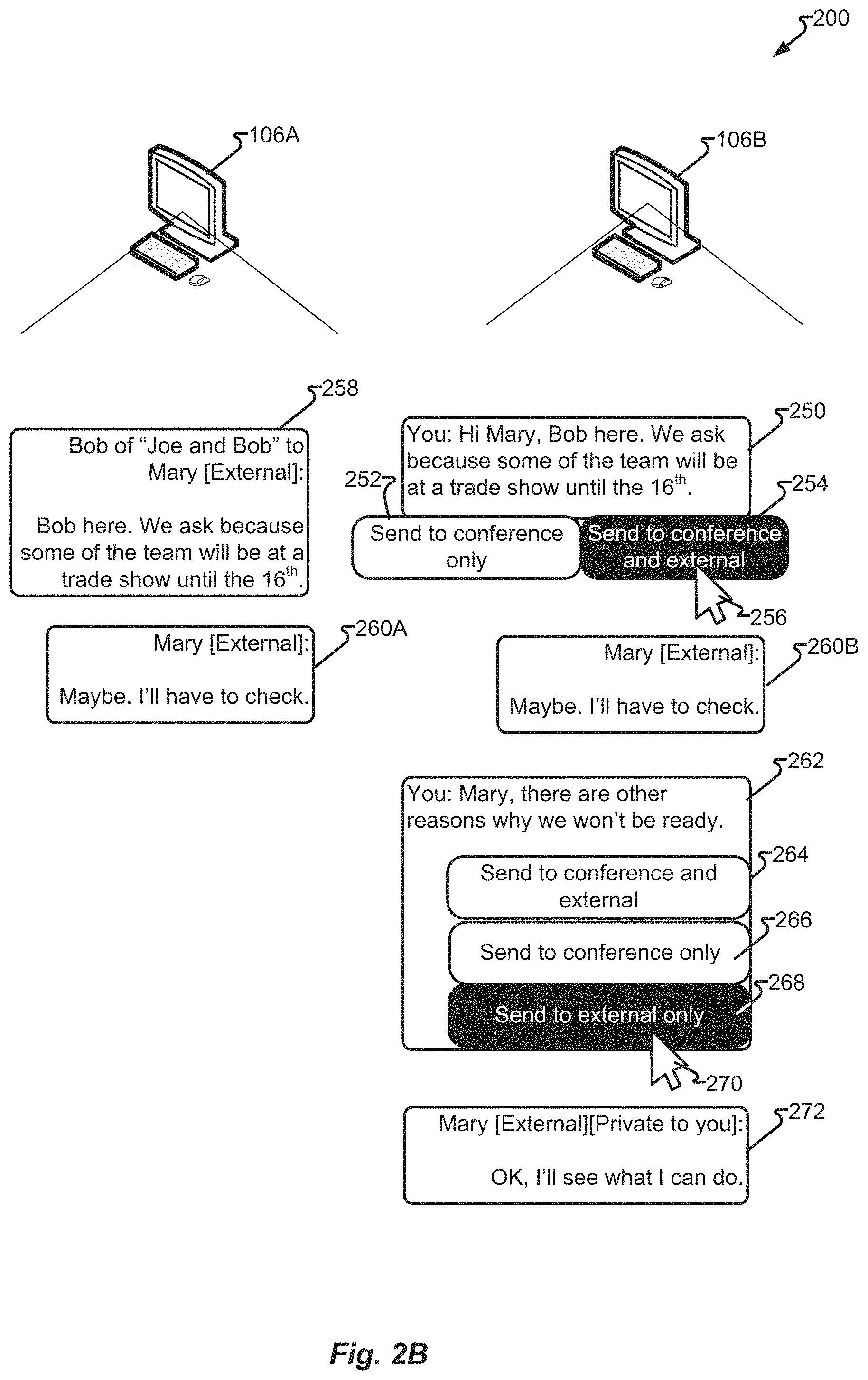 Patent US11778001 Figure 3 – Conferencing application with instant messaging persona