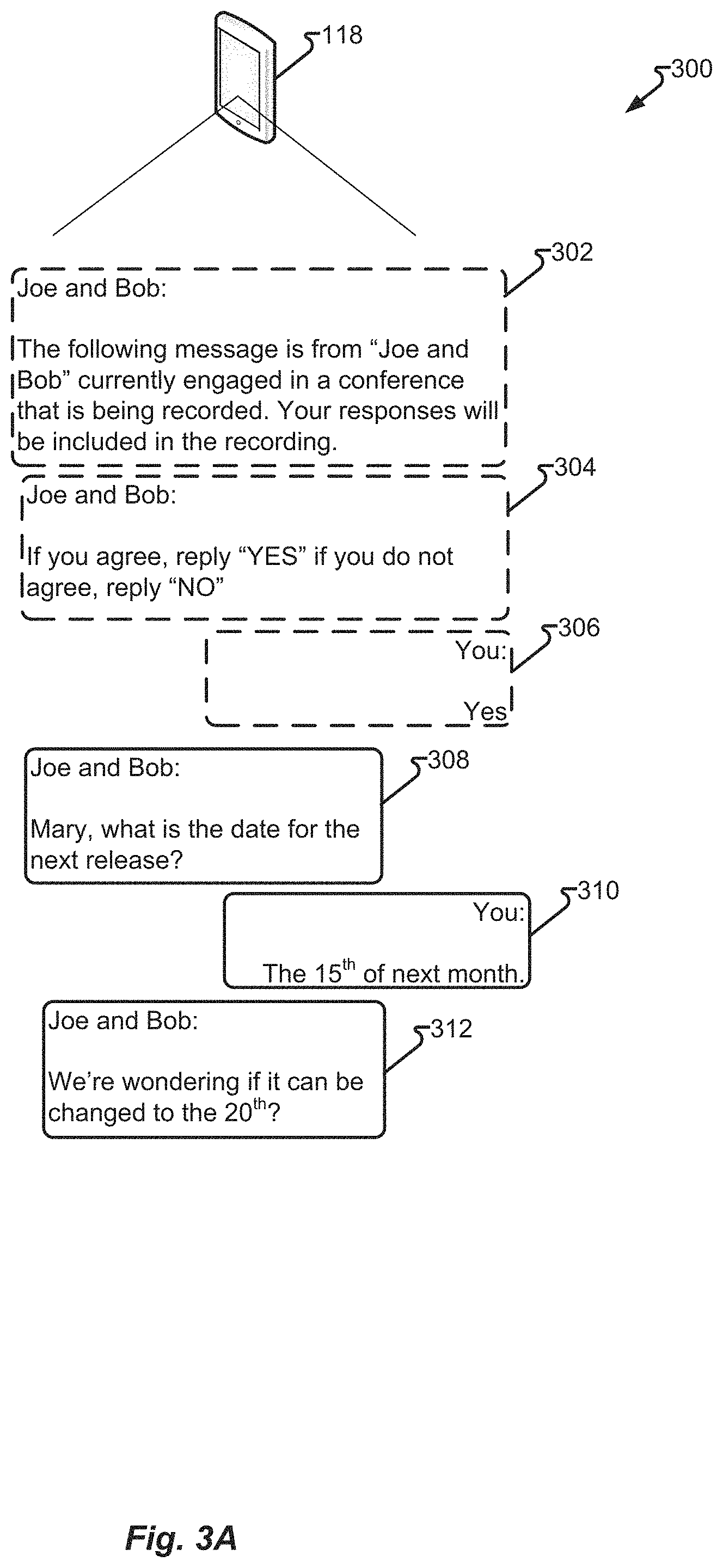 Patent US11778001 Figure 4 – Conferencing application with instant messaging persona