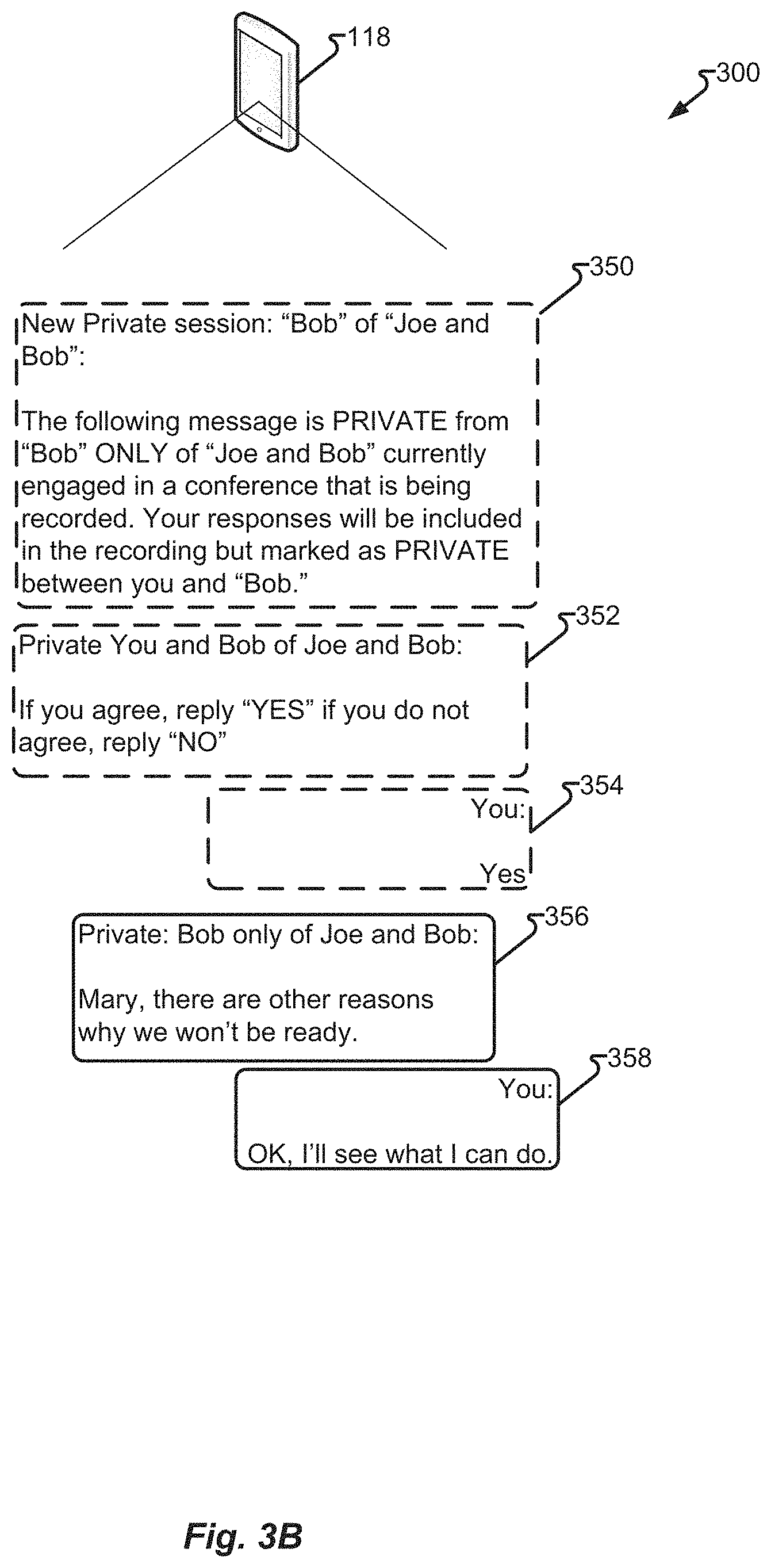 Patent US11778001 Figure 5 – Conferencing application with instant messaging persona