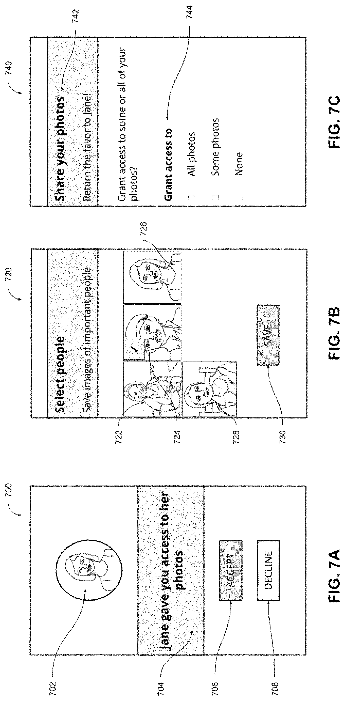 Patent US11778028 Figure 7 – Automatic image sharing with designated users over a communication network