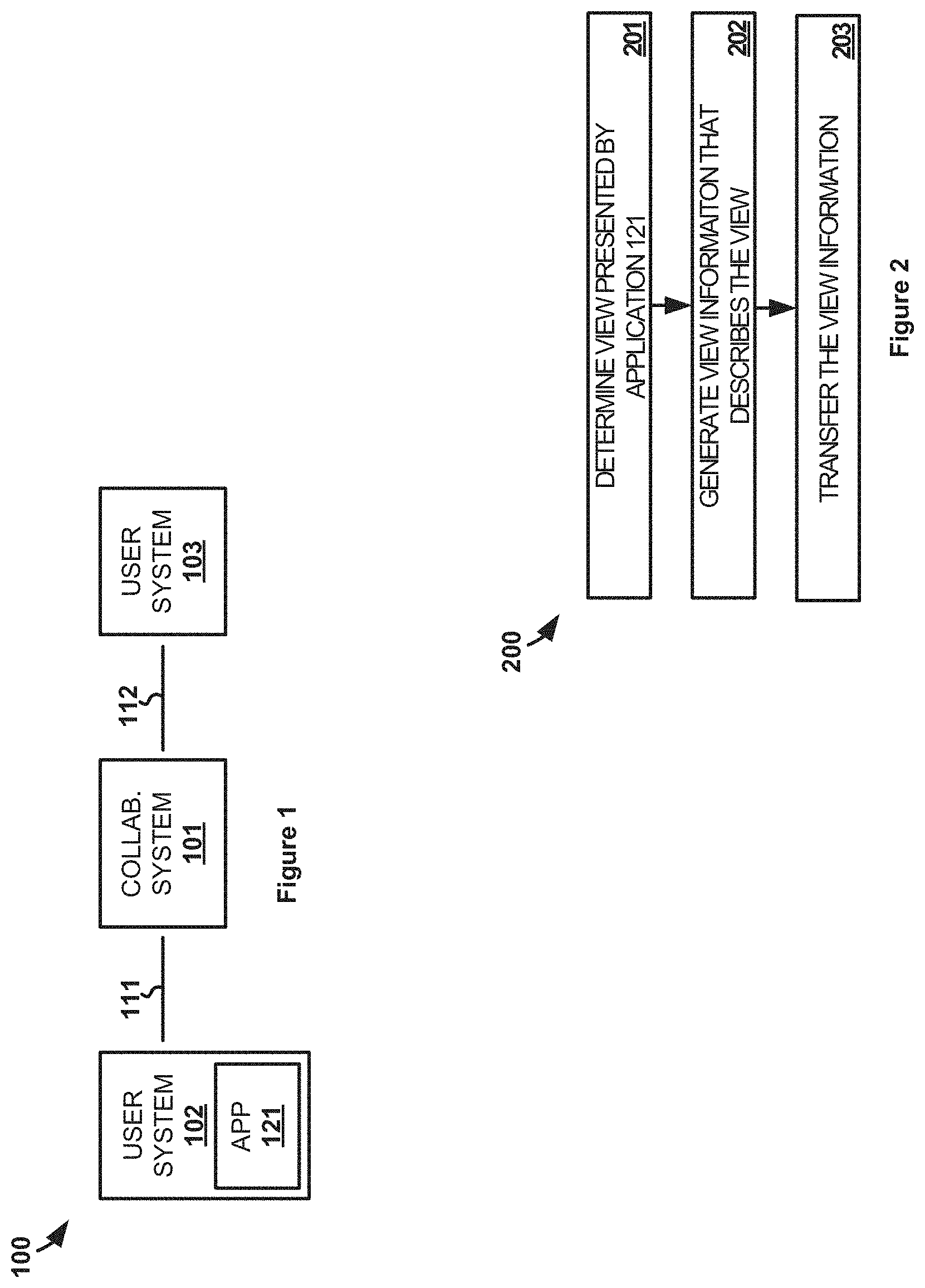 Patent US11778034 Figure 1 – Embedded collaboration with an application executing on a user system