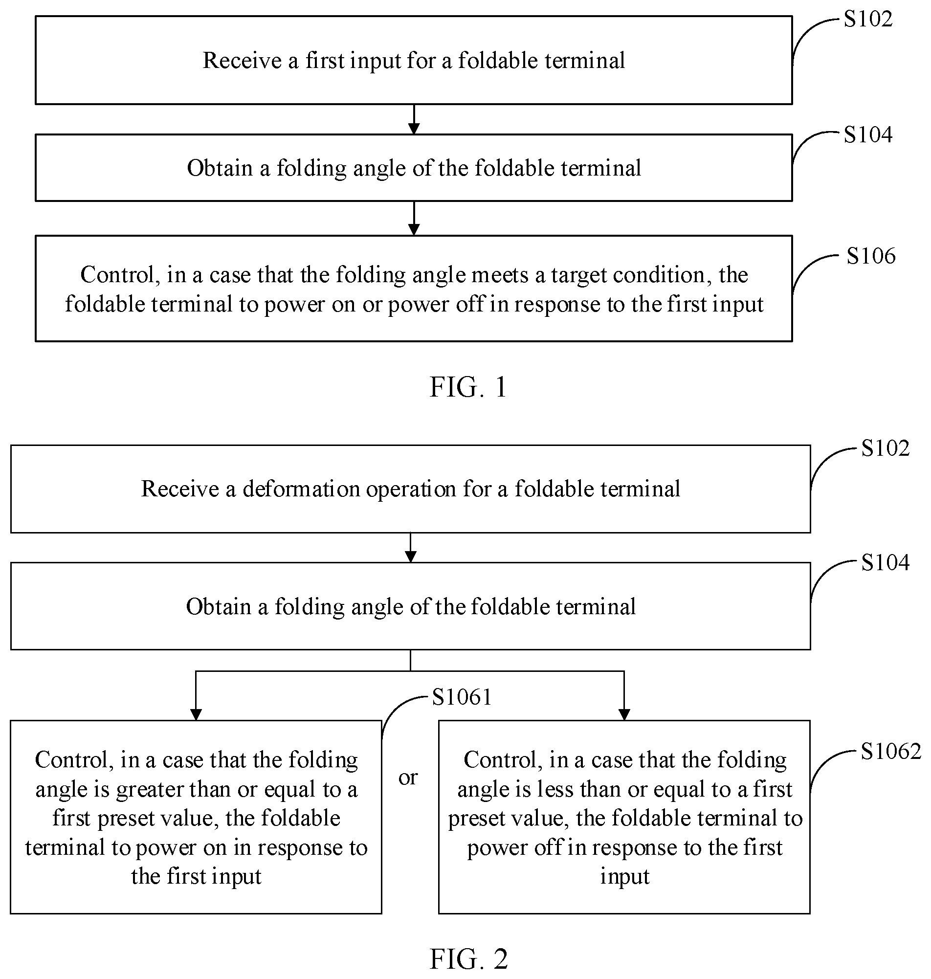 Patent US11778079 Figure 1 – Method for controlling foldable terminal and foldable terminal