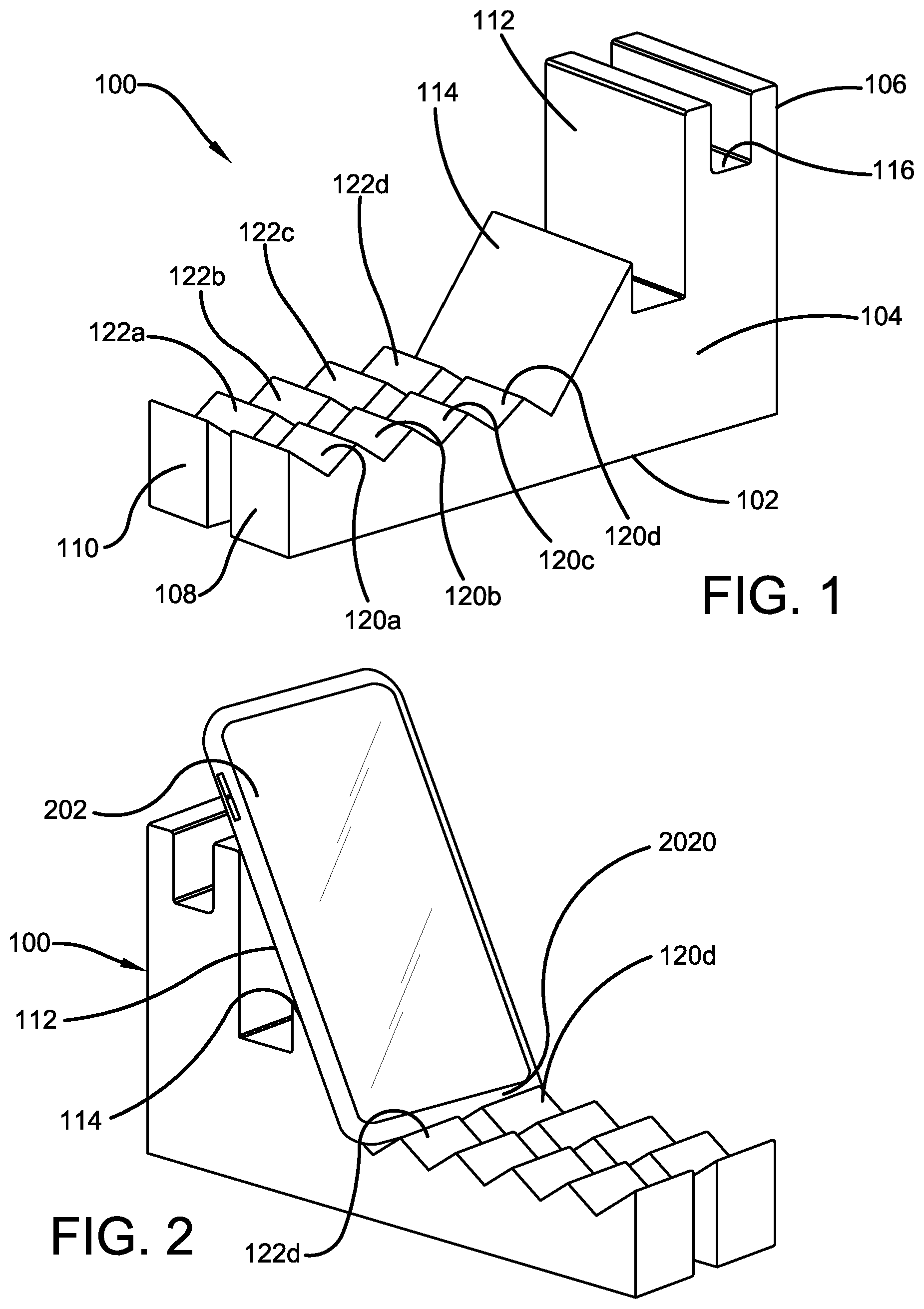 Patent US11778081 Figure 1 – Electronic device holder