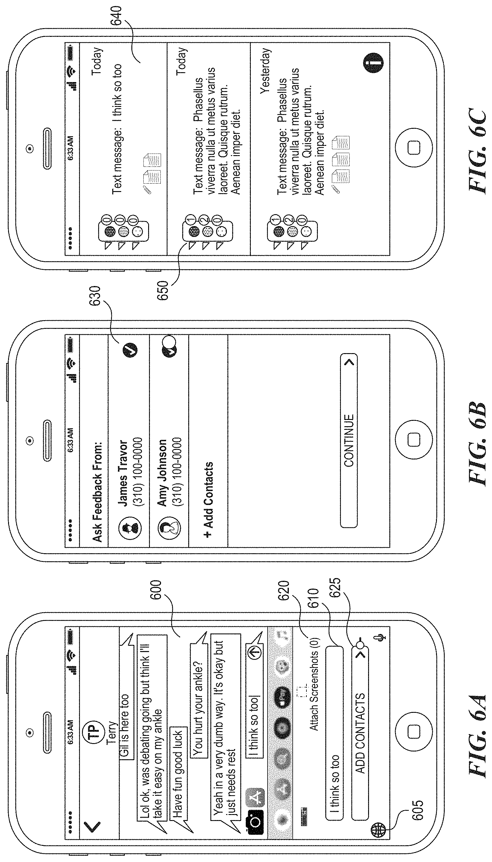 Patent US11778085 Figure 6 – Reviewing message-based communications via a keyboard application