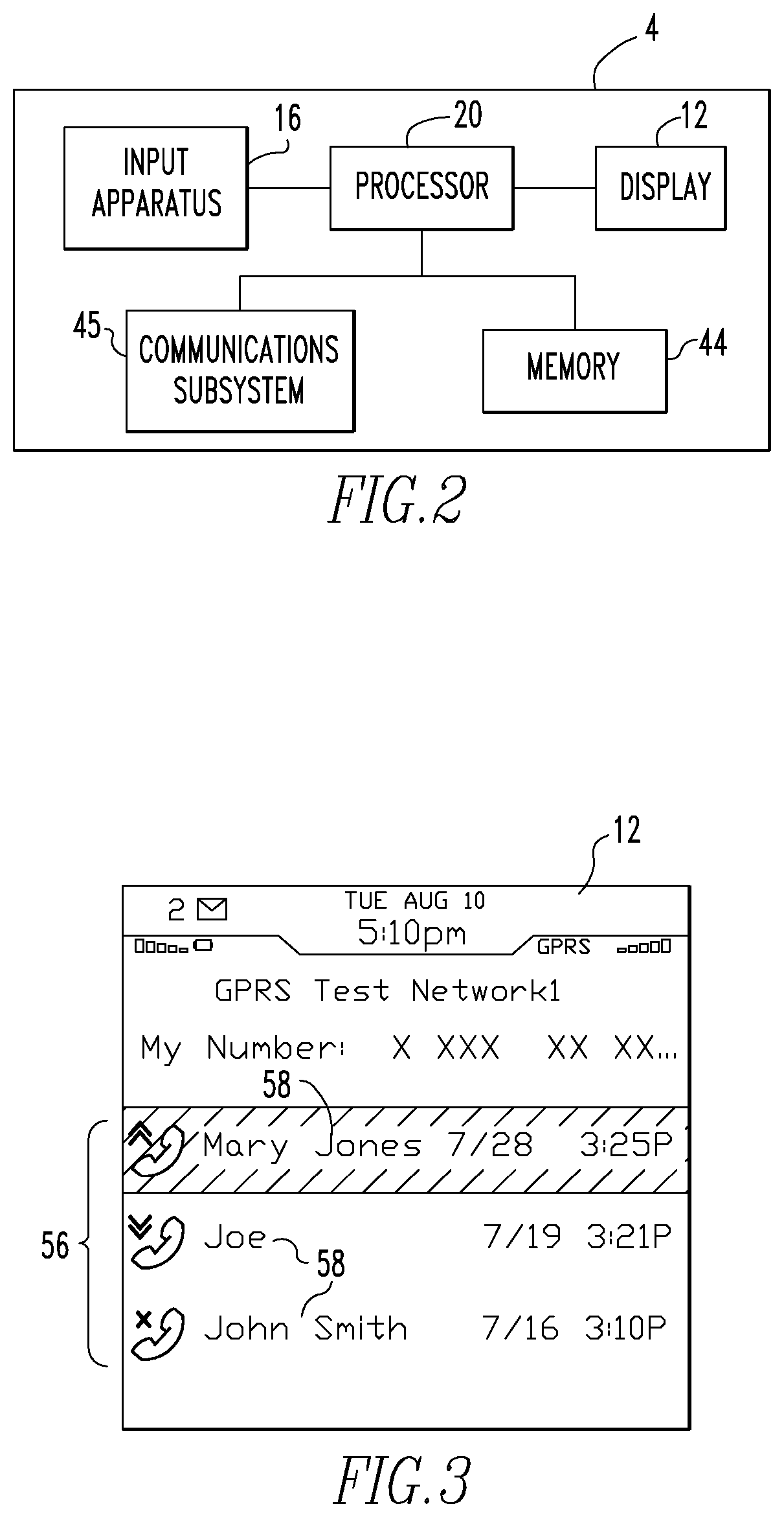 Patent US11778088 Figure 2 – Handheld electronic device having improved phone call log, and associated method