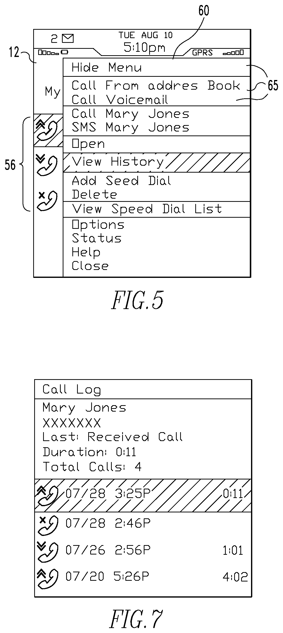 Patent US11778088 Figure 4 – Handheld electronic device having improved phone call log, and associated method