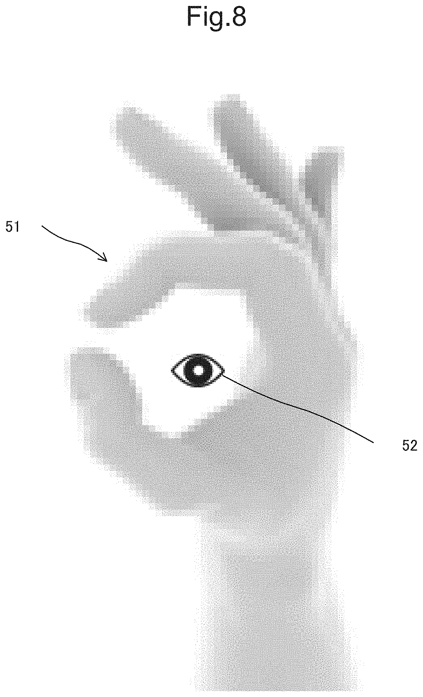 Patent US11778109 Figure 8 – Display apparatus that causes display device to enlarge or reduce image according to user gesture detection result from detector, and image forming apparatus