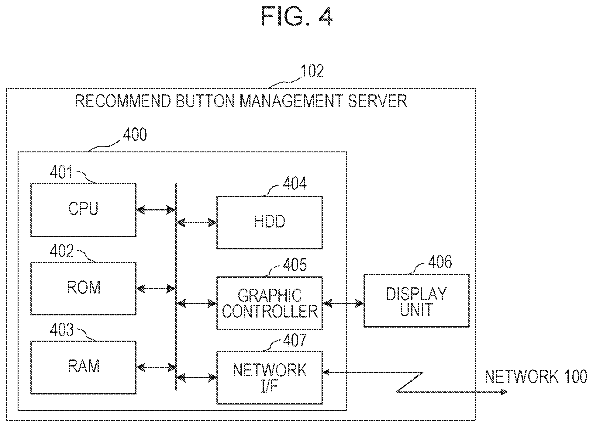 Patent US11778110 Figure 4 – Image processing apparatus displaying a home screen in a fixed button mode in a state where acquisition of a recommended button information is unavailable