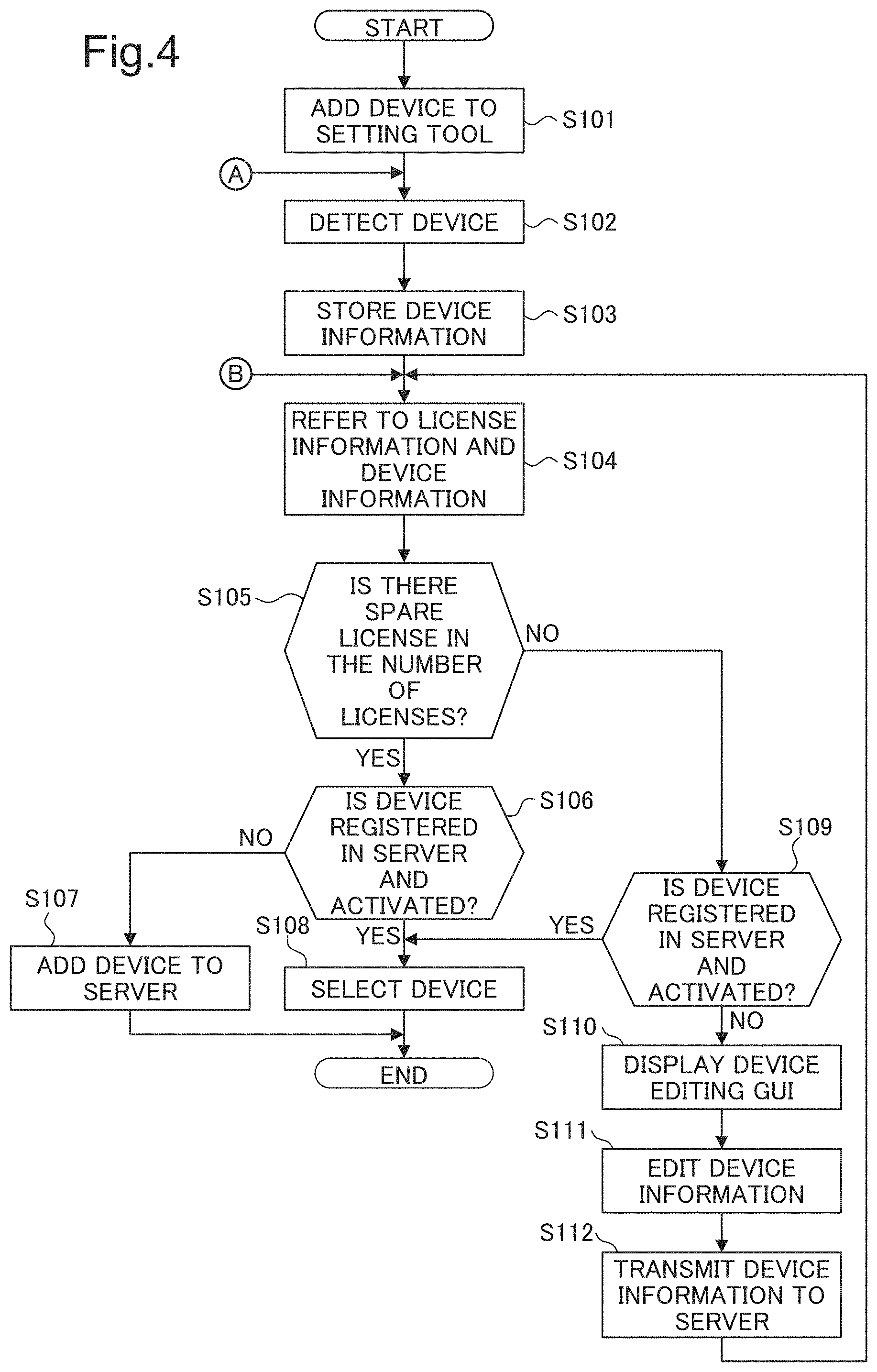 Patent US11778119 Figure 4 – Information processing apparatus performing setting of application in client device, information processing system including same, and non-transitory computer-readable recording medium storing setting tool program