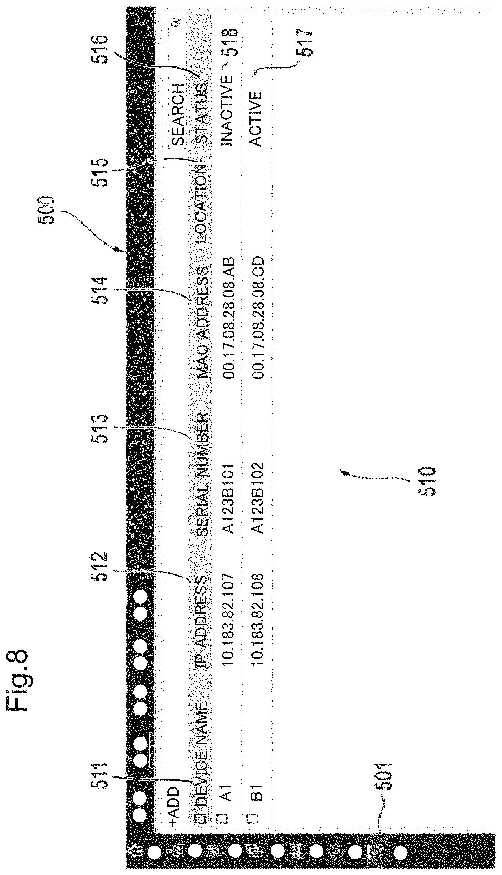 Patent US11778119 Figure 8 – Information processing apparatus performing setting of application in client device, information processing system including same, and non-transitory computer-readable recording medium storing setting tool program