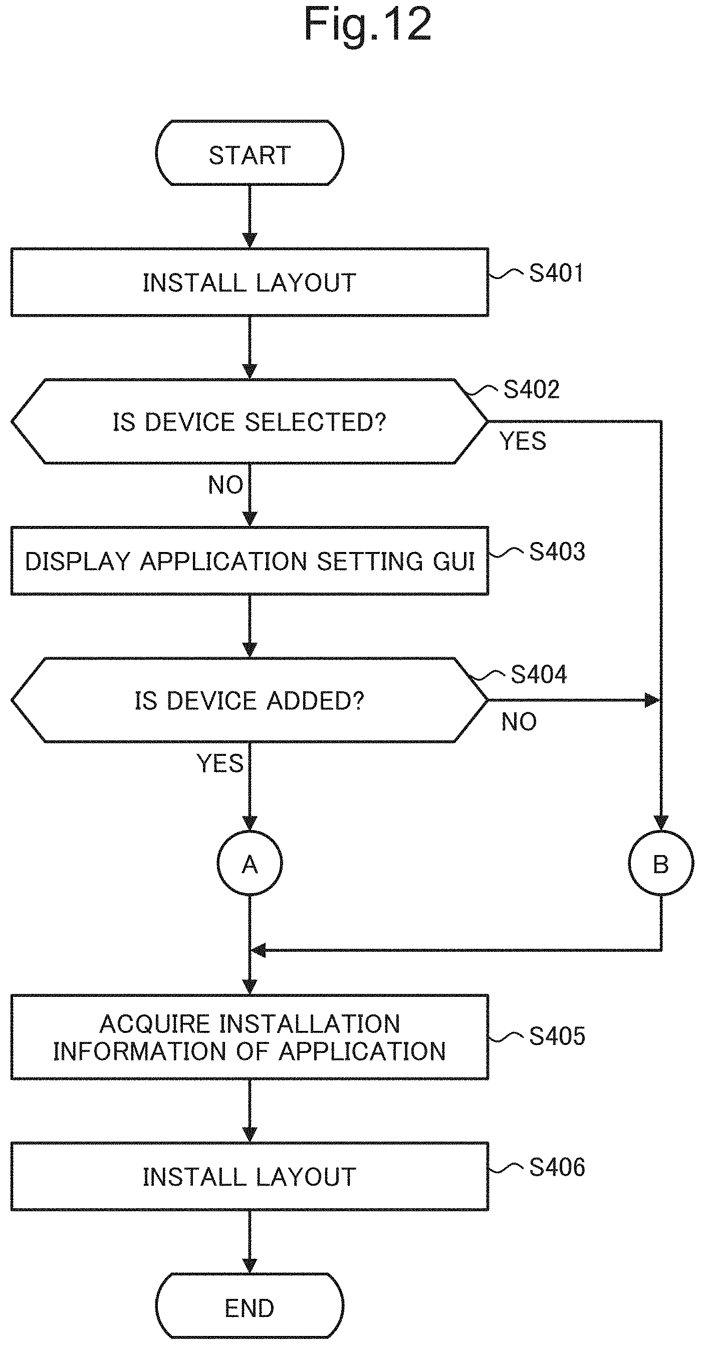 Patent US11778119 Figure 12 – Information processing apparatus performing setting of application in client device, information processing system including same, and non-transitory computer-readable recording medium storing setting tool program
