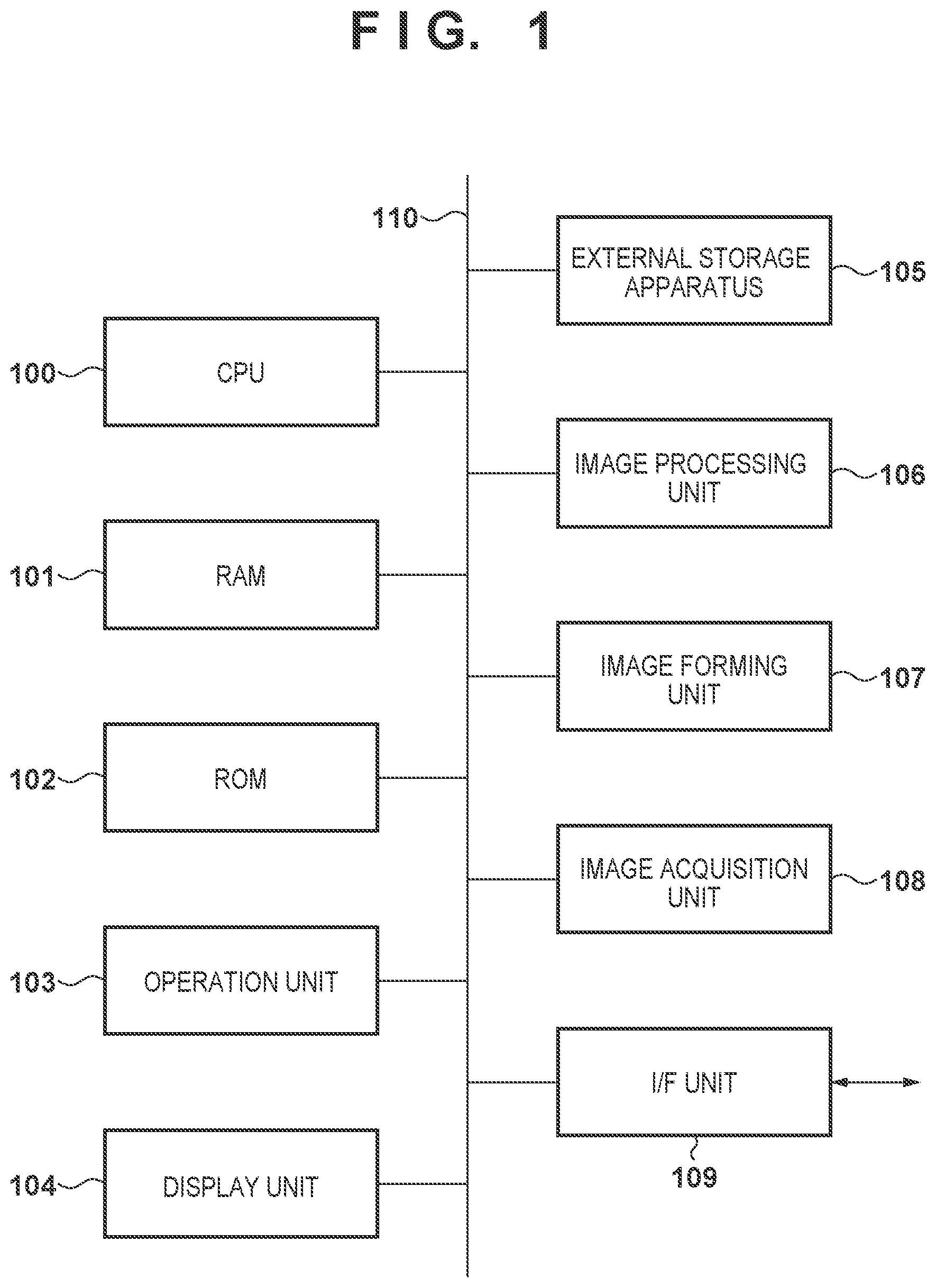 Patent US11778125 Figure 1 – Image processing apparatus, method, and product generating correction information in ascending order from a region of a smaller number of printing materials