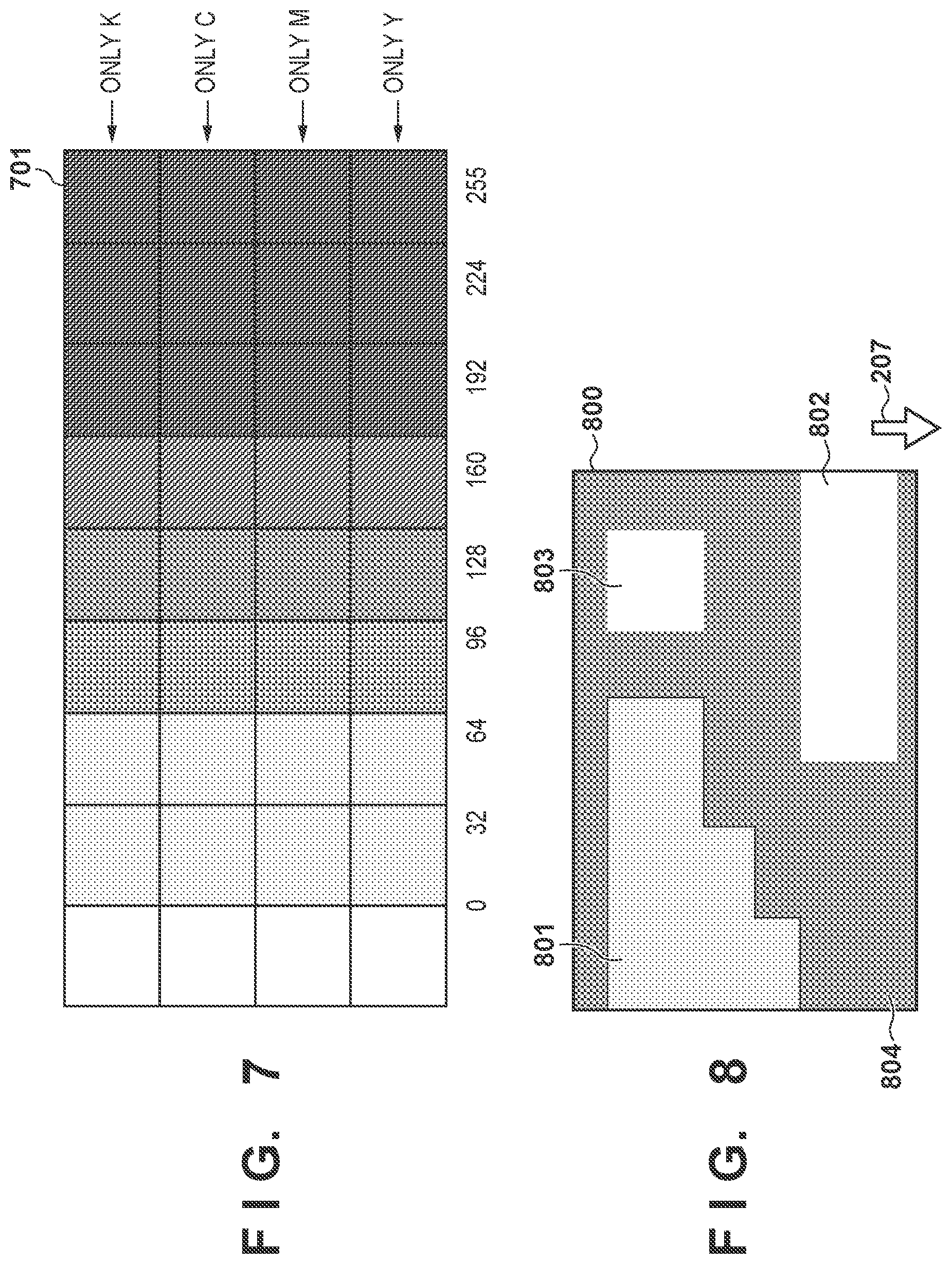 Patent US11778125 Figure 7 – Image processing apparatus, method, and product generating correction information in ascending order from a region of a smaller number of printing materials