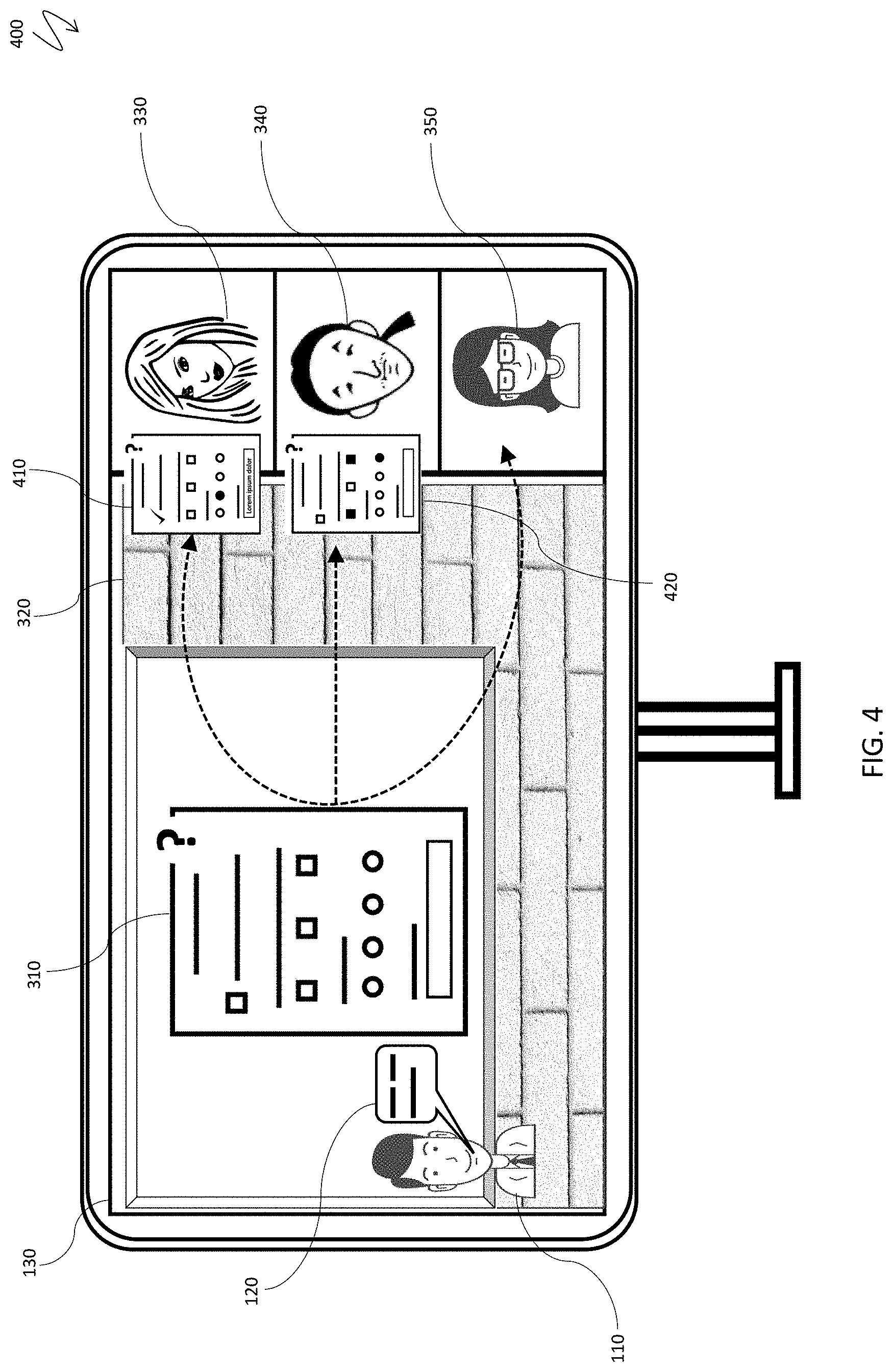Patent US11778143 Figure 4 – Interactive objects, anchors, and image search for immersive video conference spaces with shared virtual channels