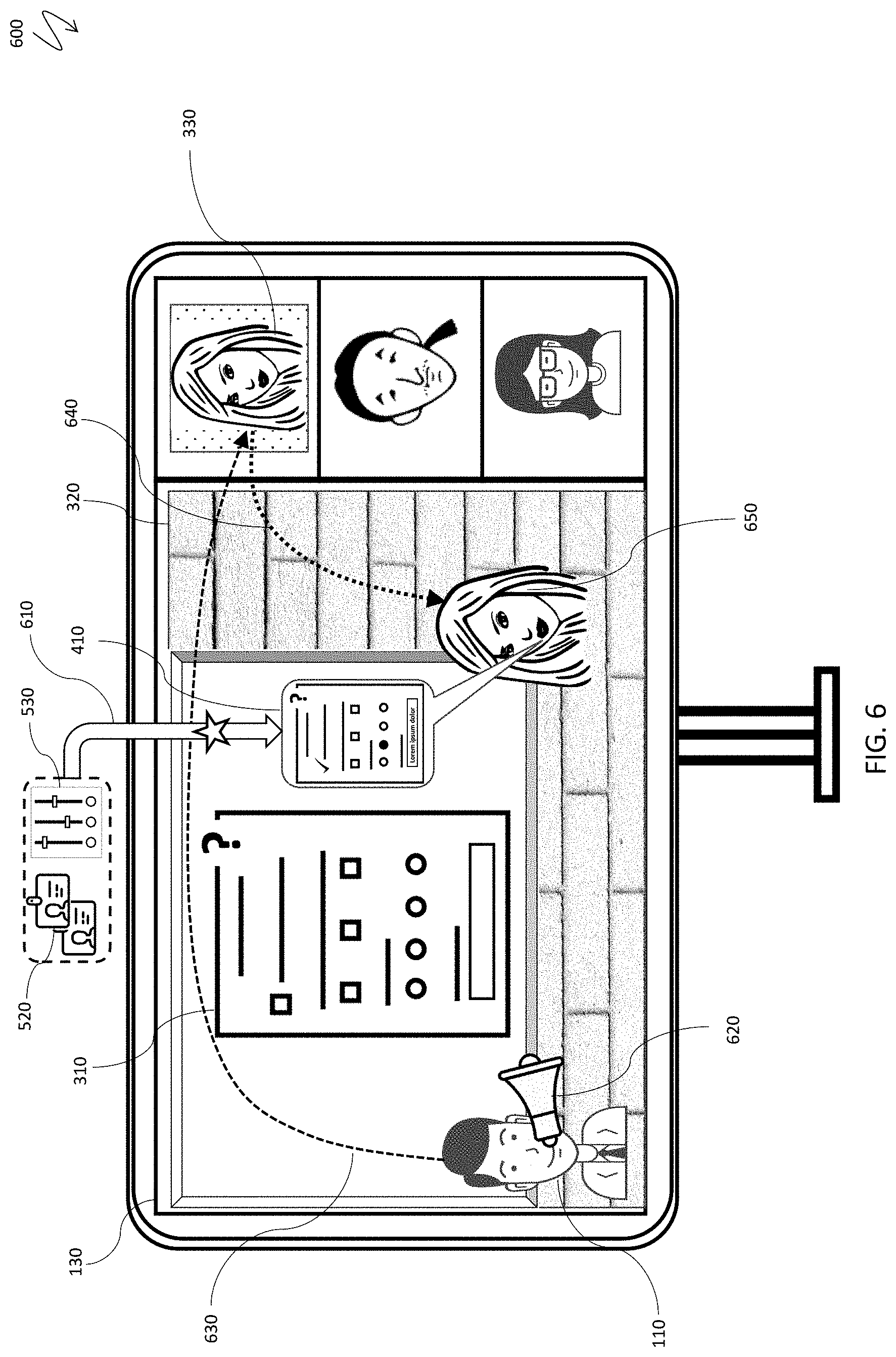 Patent US11778143 Figure 6 – Interactive objects, anchors, and image search for immersive video conference spaces with shared virtual channels