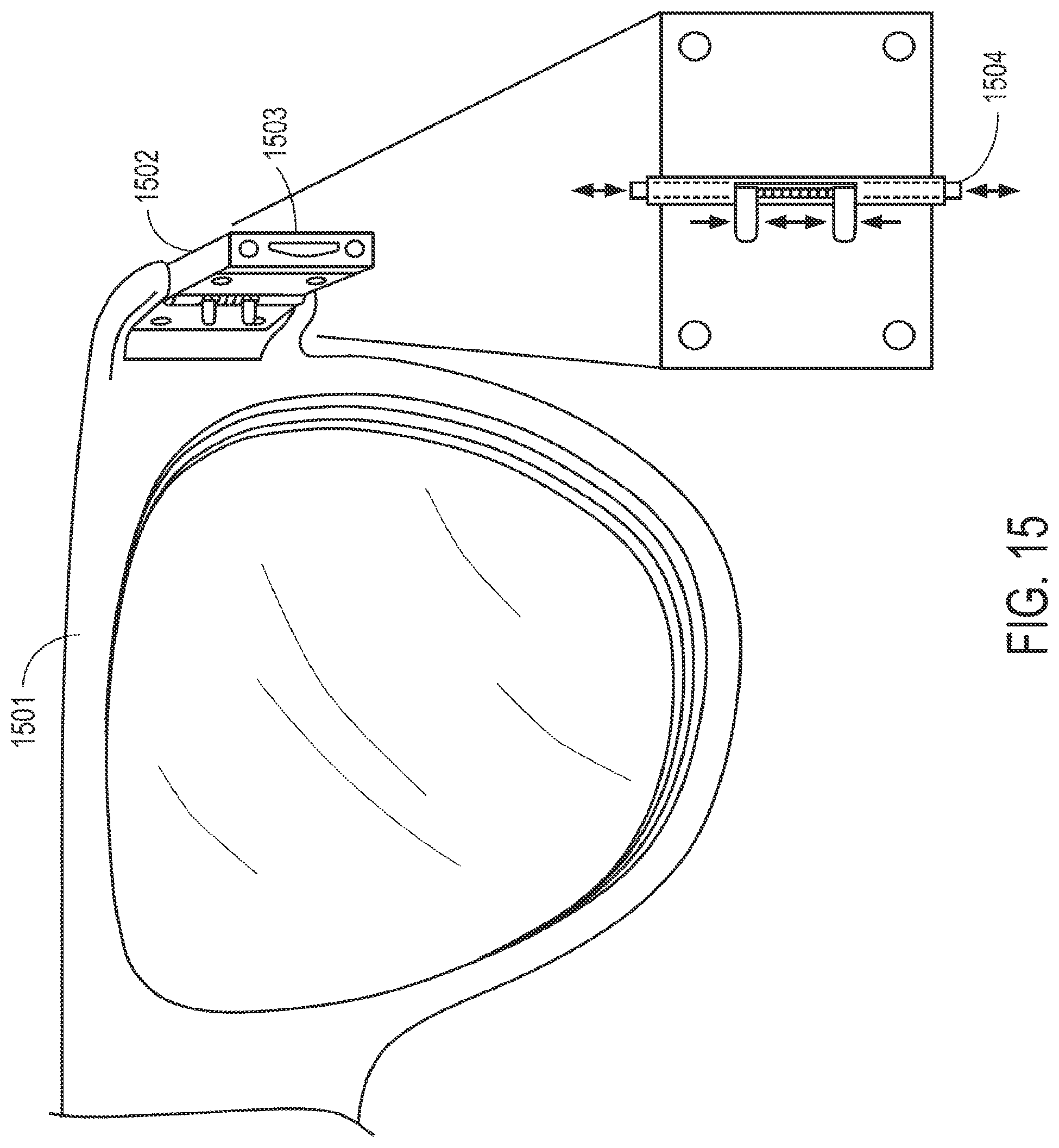 Patent US11778149 Figure 15 – Headware with computer and optical element for use therewith and systems utilizing same