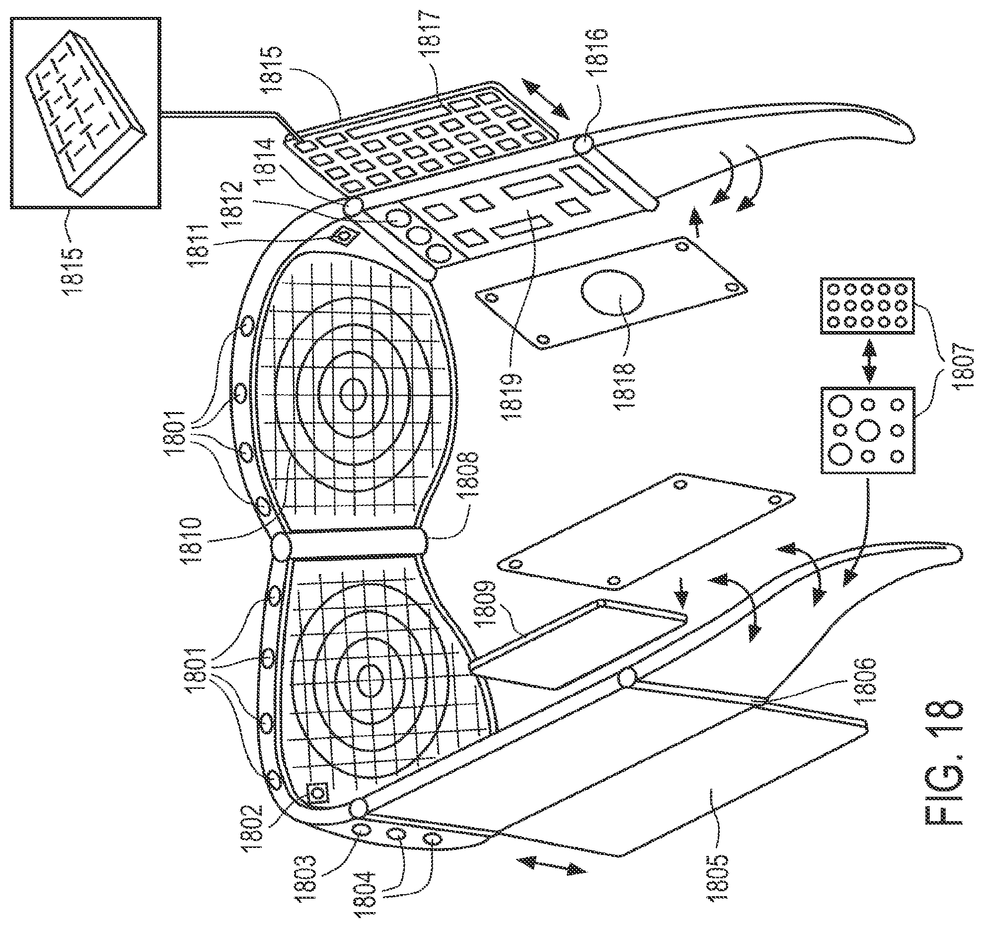 Patent US11778149 Figure 18 – Headware with computer and optical element for use therewith and systems utilizing same