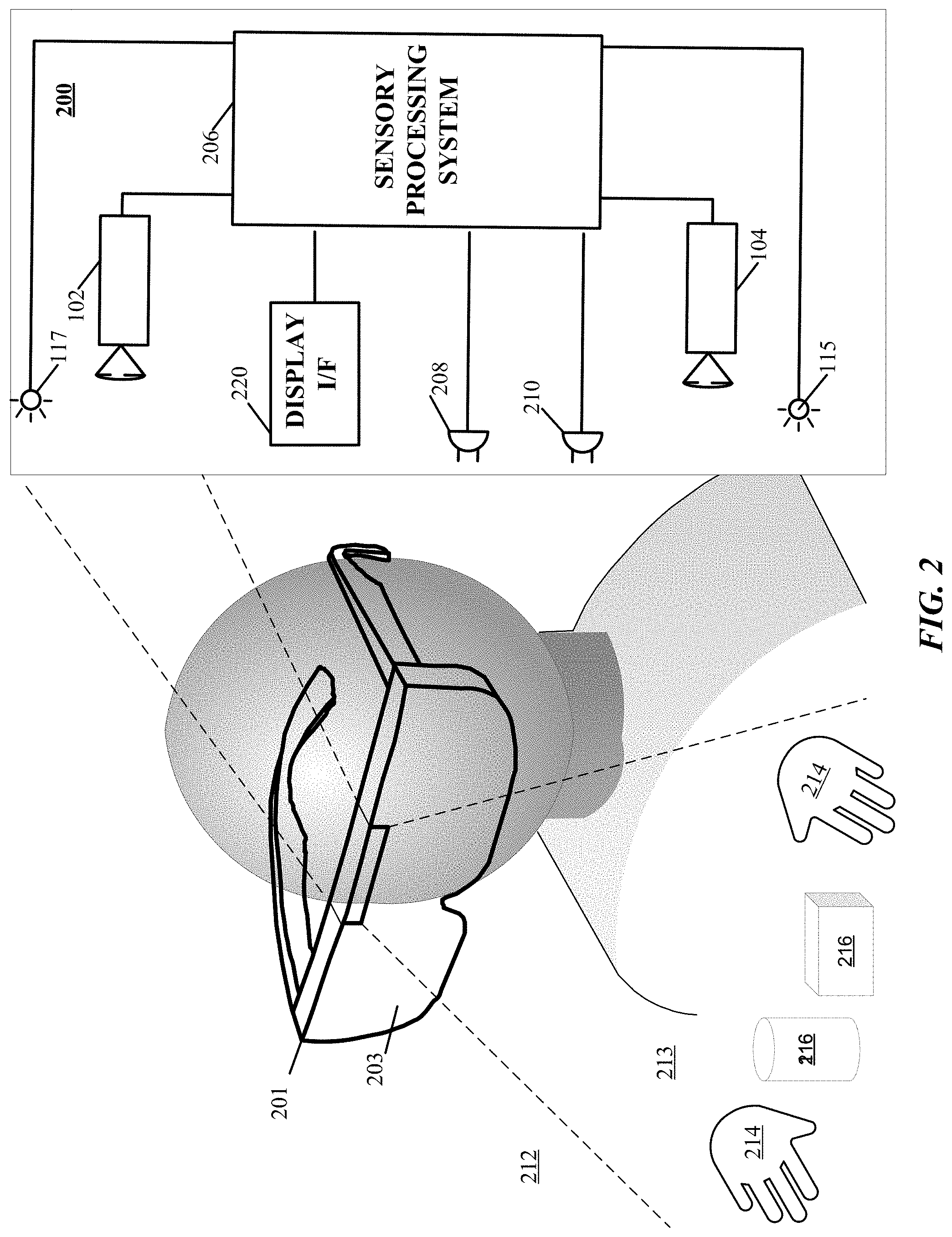 Patent US11778159 Figure 2 – Augmented reality with motion sensing