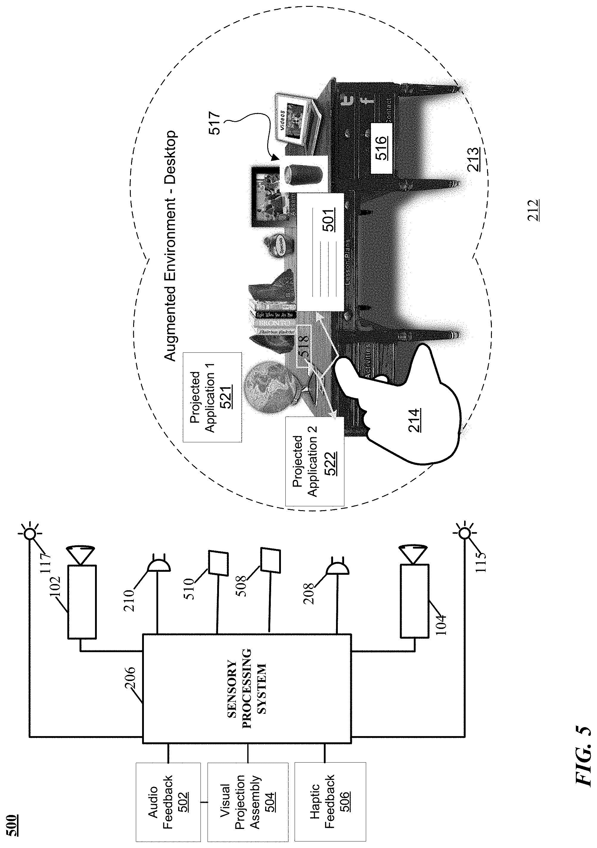 Patent US11778159 Figure 5 – Augmented reality with motion sensing