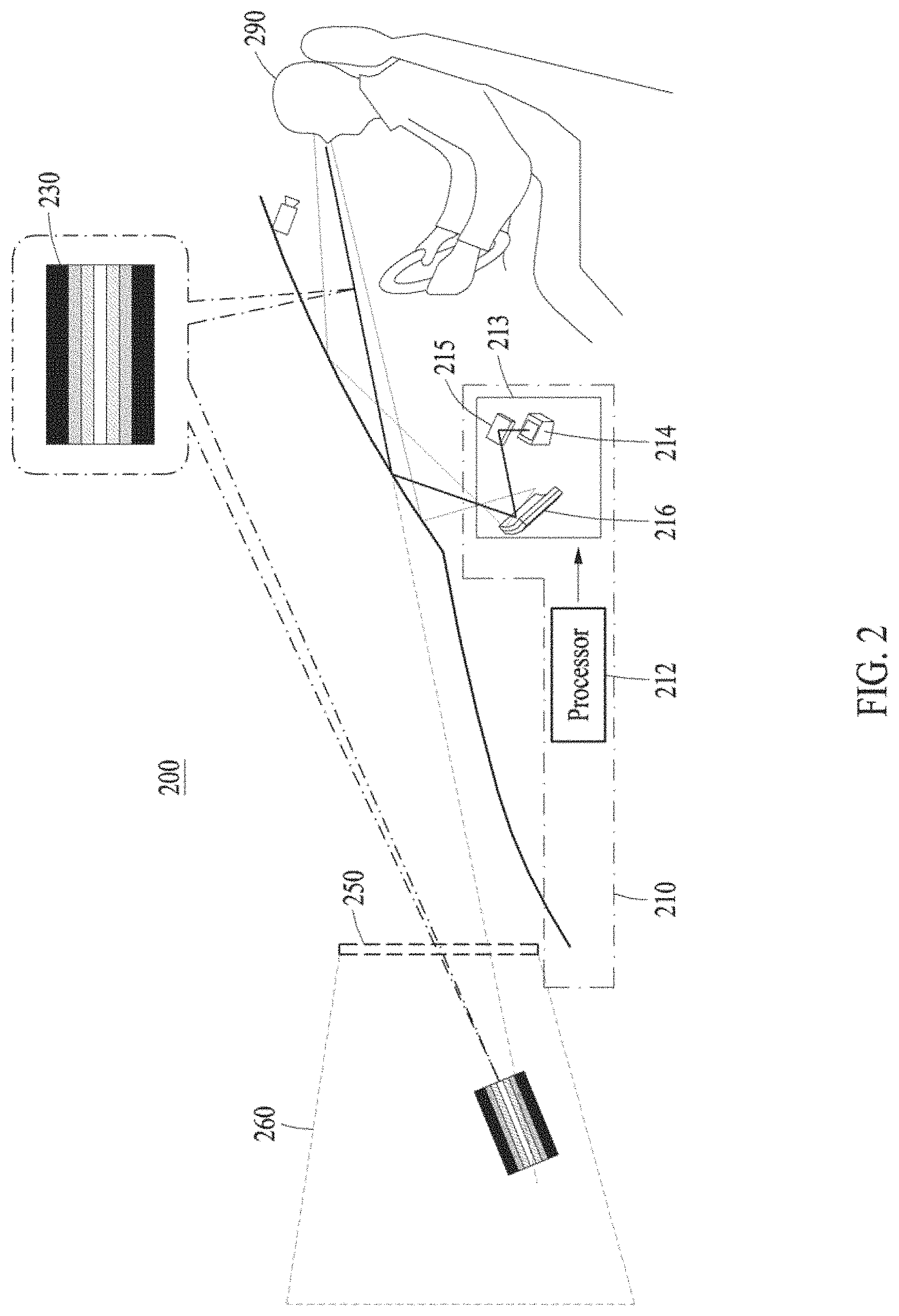 Patent US11778163 Figure 2 – Device and method to calibrate parallax optical element