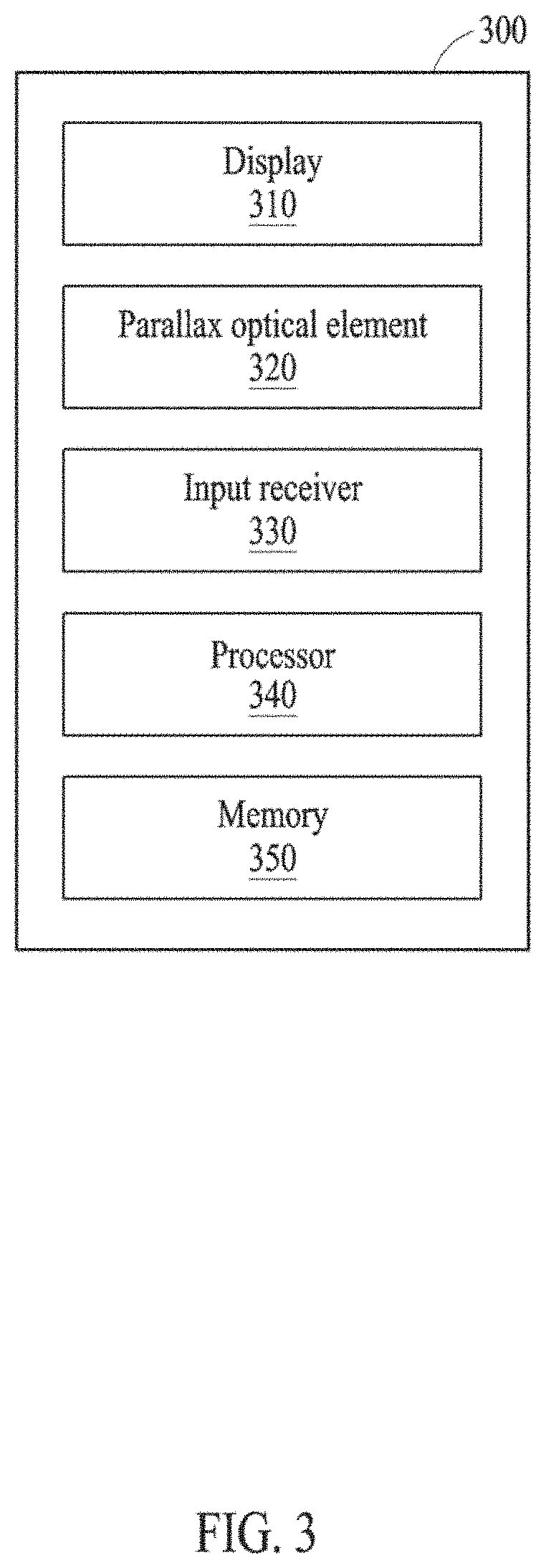 Patent US11778163 Figure 3 – Device and method to calibrate parallax optical element