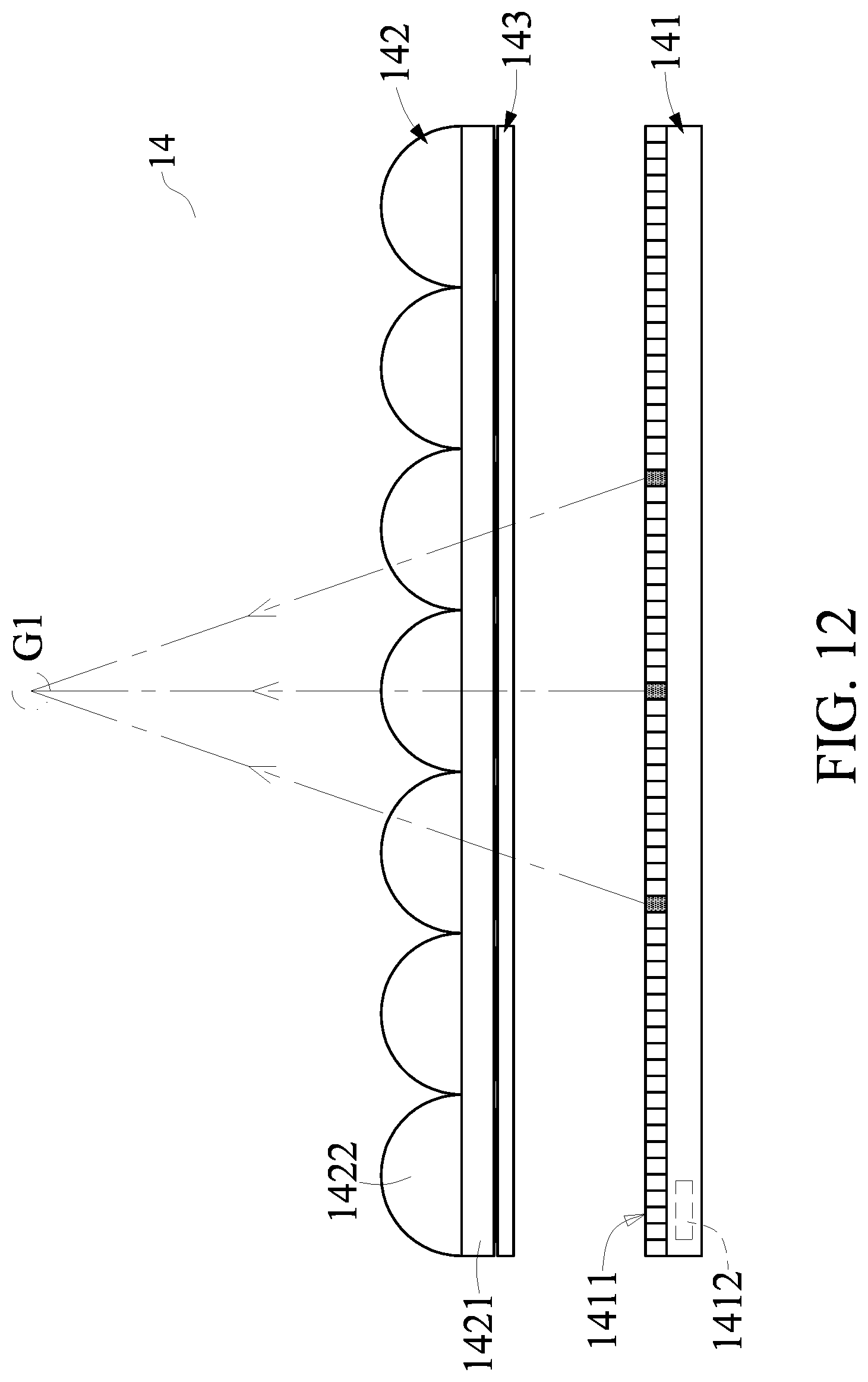 Patent US11778165 Figure 12 – Floating three-dimensional image display system
