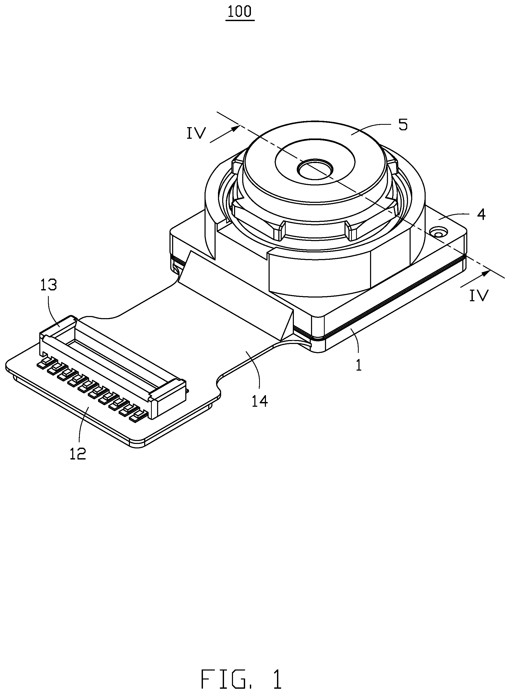 Patent US11778295 Figure 1 – Camera module and electronic device having the camera module