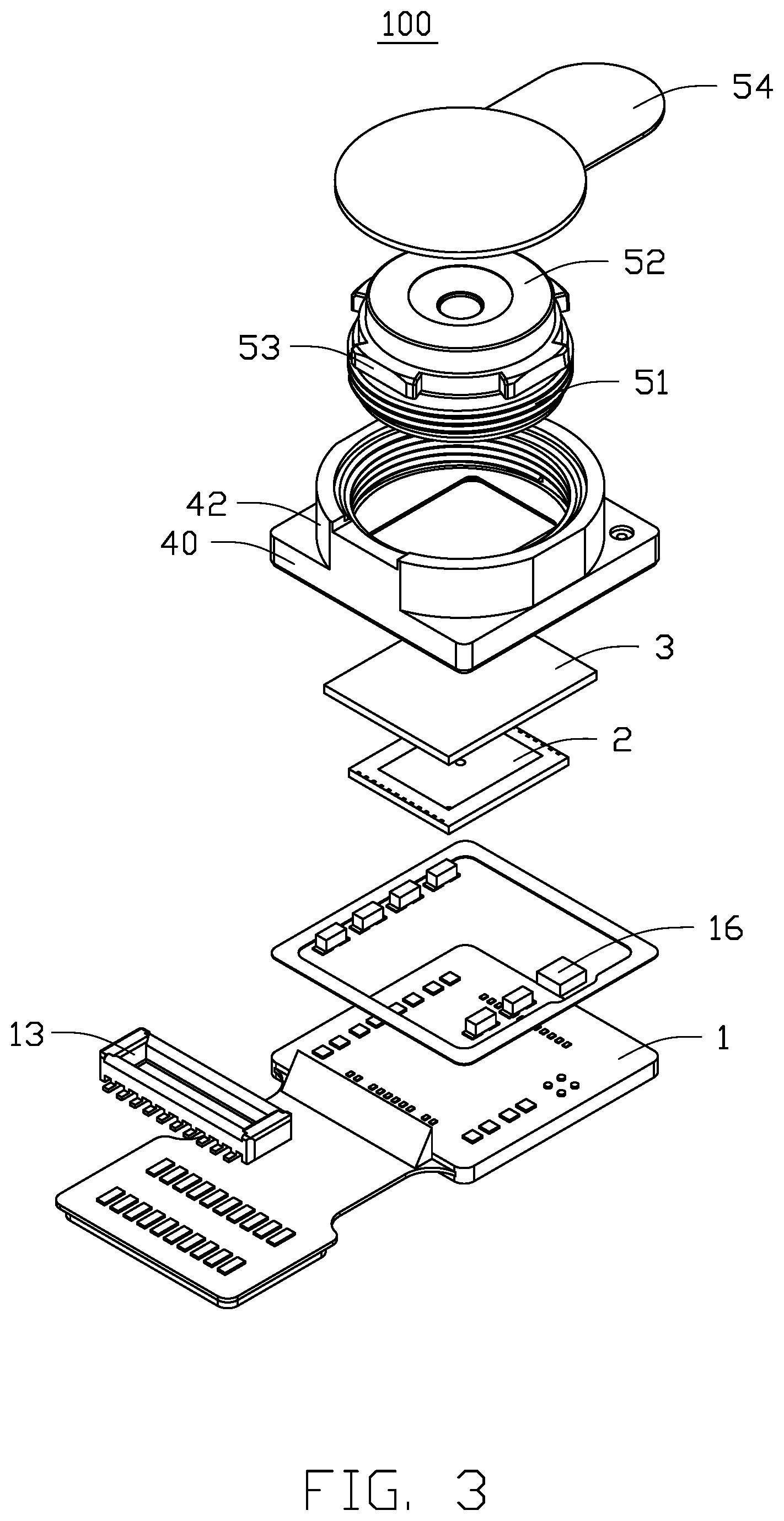 Patent US11778295 Figure 3 – Camera module and electronic device having the camera module