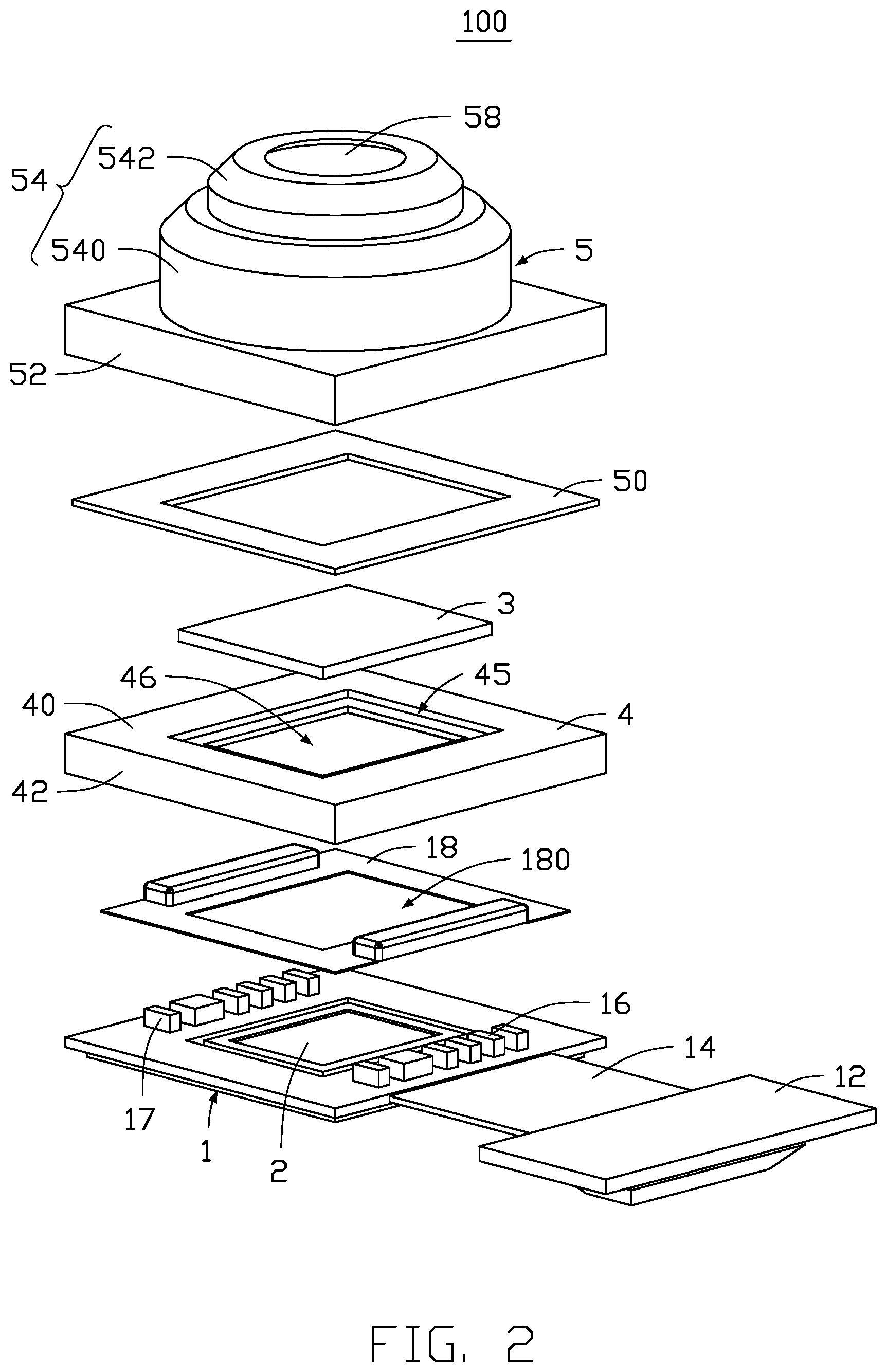 Patent US11778296 Figure 2 – Camera module and electronic device having the camera module
