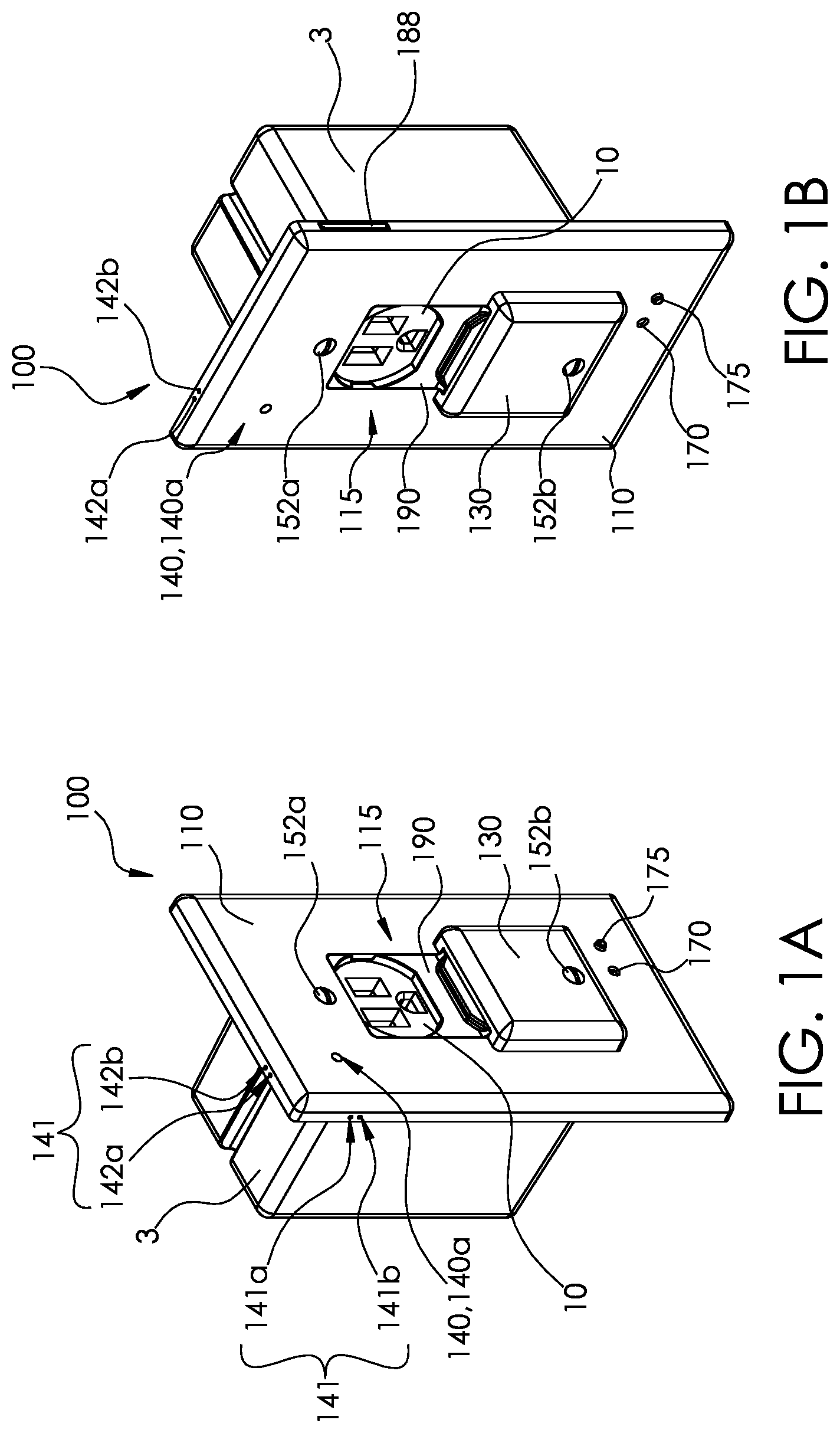 Patent US11778302 Figure 1 – Electrical wall plate with movably positionable camera