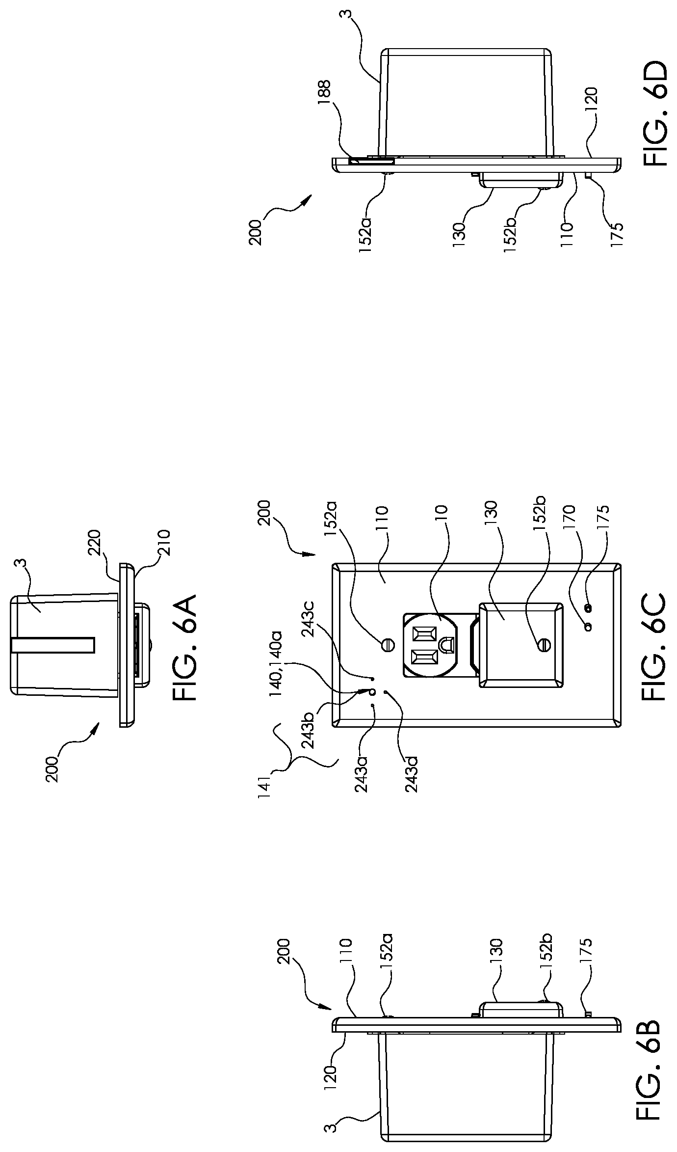 Patent US11778302 Figure 5 – Electrical wall plate with movably positionable camera