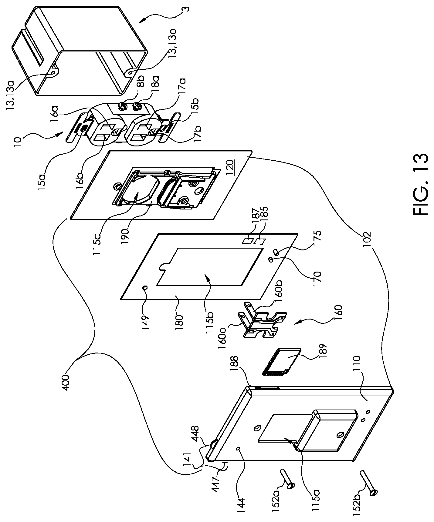 Patent US11778302 Figure 12 – Electrical wall plate with movably positionable camera