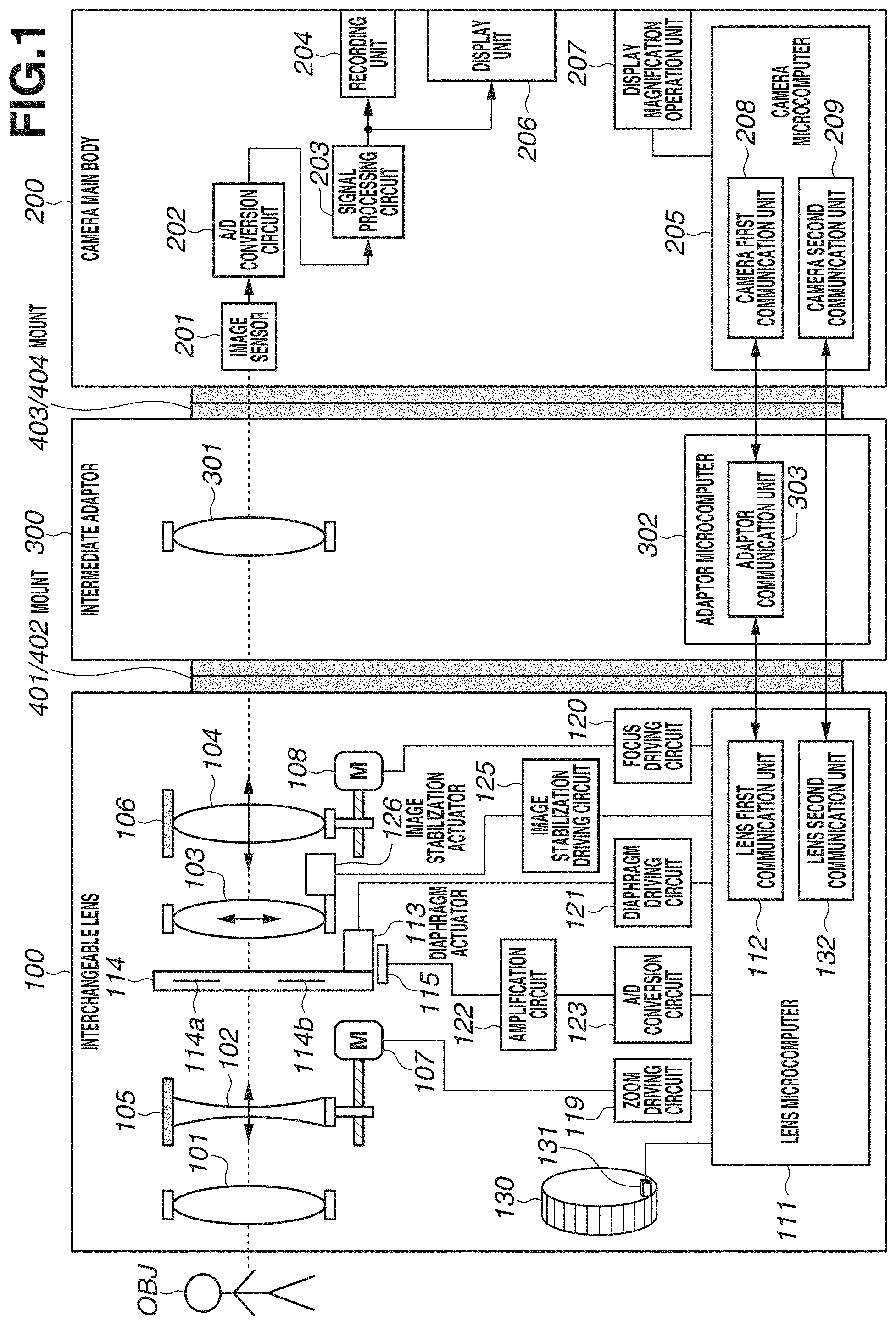 Patent US11778314 Figure 1 – Imaging apparatus, accessory apparatus, and methods for controlling same