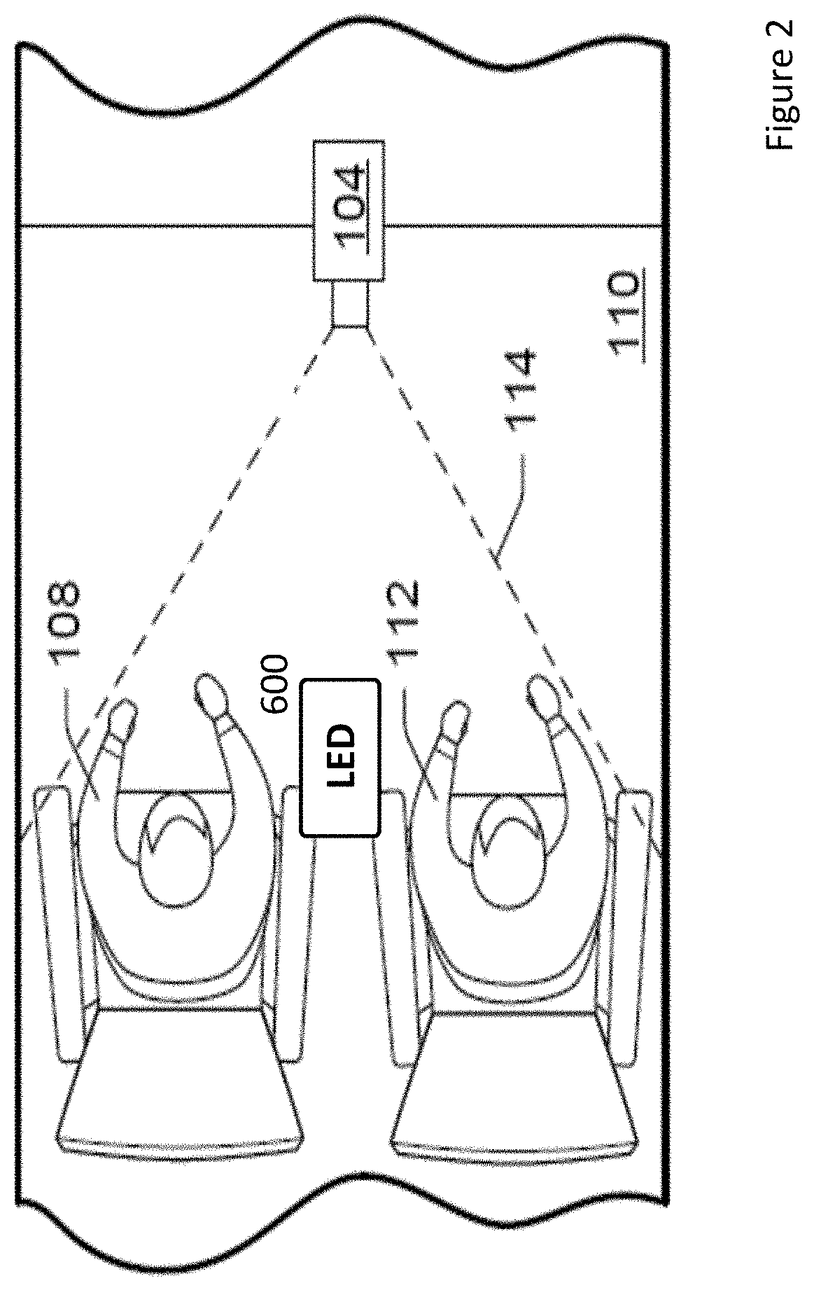 Patent US11778315 Figure 2 – Vehicle occupant monitoring system including an image acquisition device with a rolling shutter image sensor