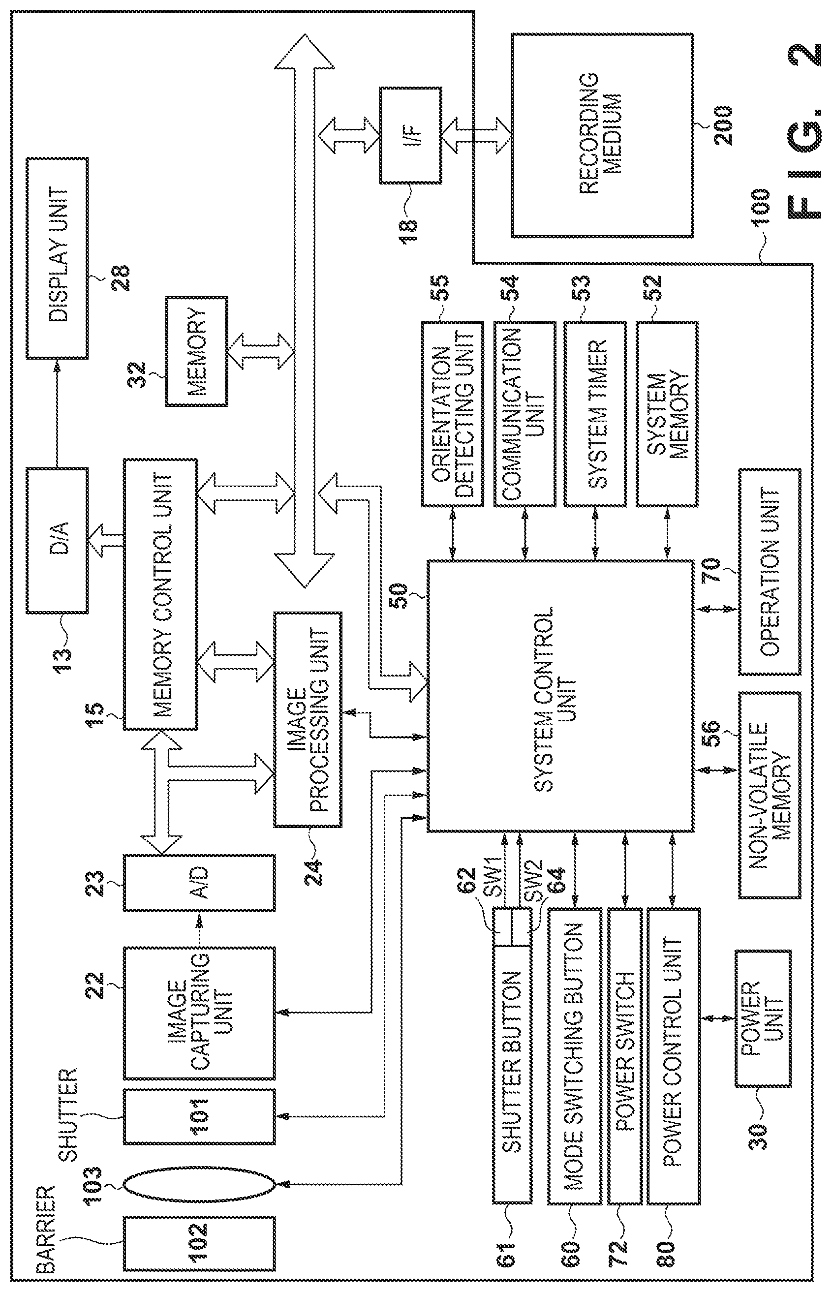 Patent US11778319 Figure 2 – Image capturing apparatus that can distribute recorded content at a set time, and control method and non-transitory computer-readable storage medium