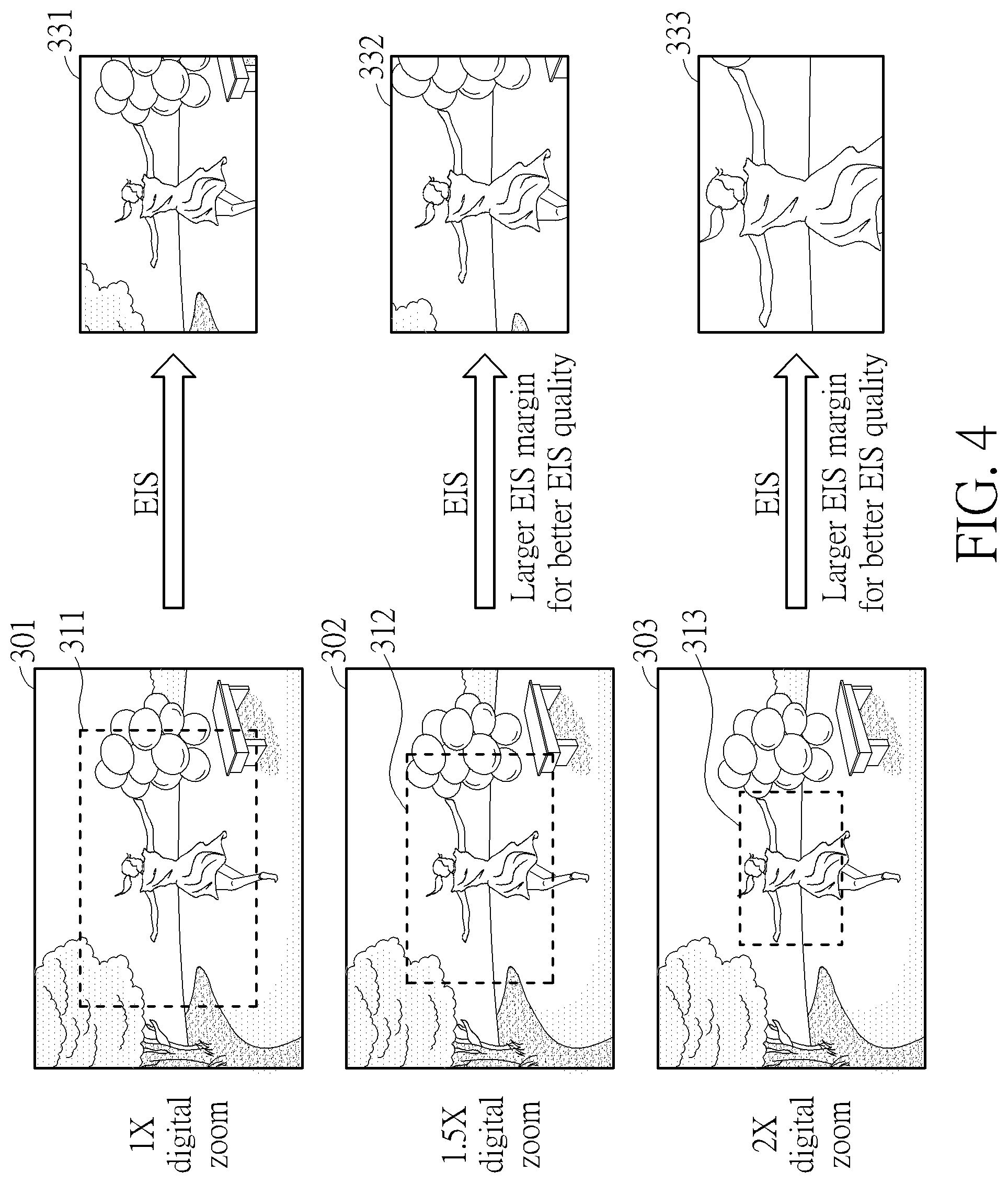 Patent US11778322 Figure 4 – Method and apparatus for performing electronic image stabilization with dynamic margin