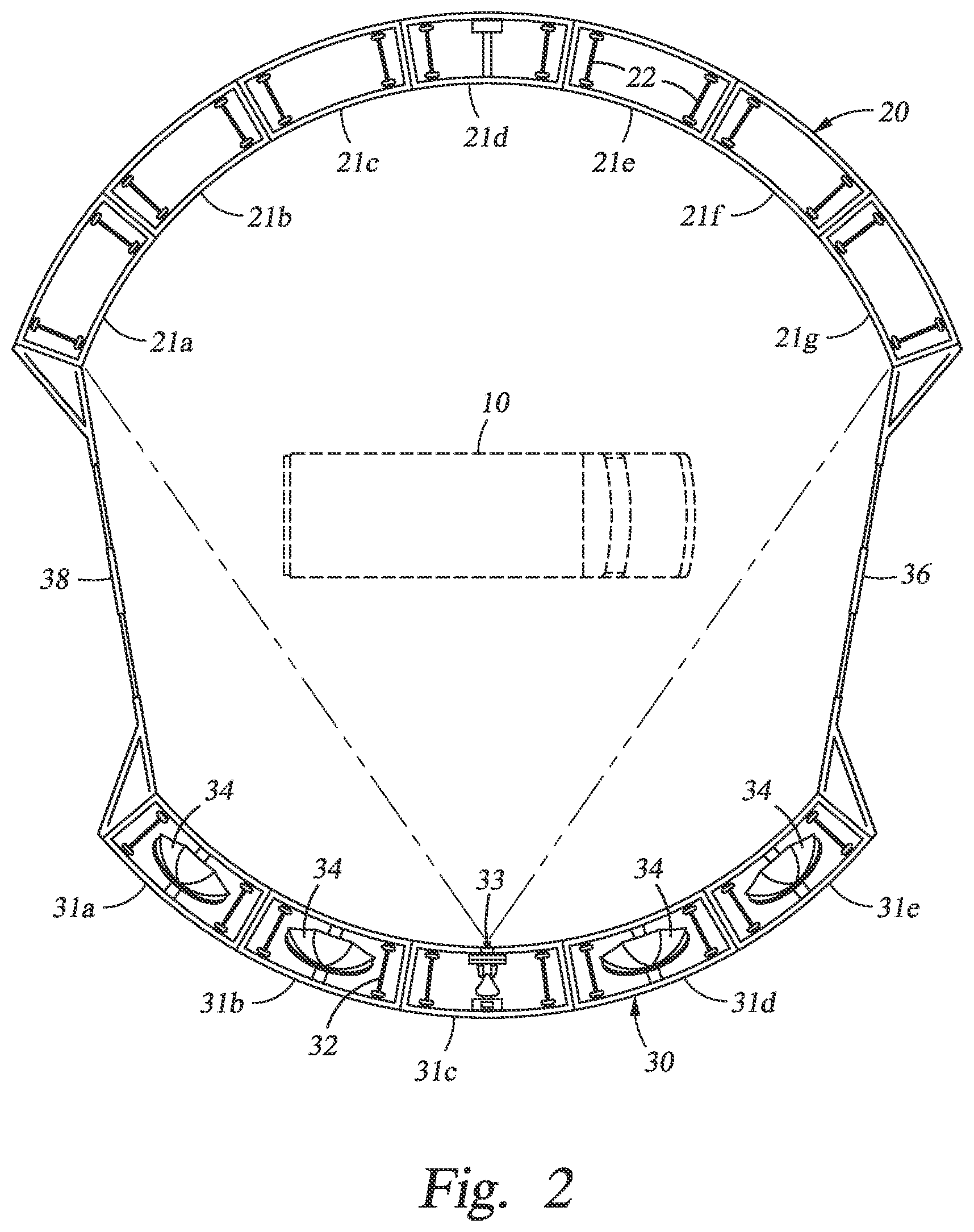 Patent US11778328 Figure 2 – Revolutionary apparatus producing high resolution images of the commonly viewed exterior surfaces of automobiles