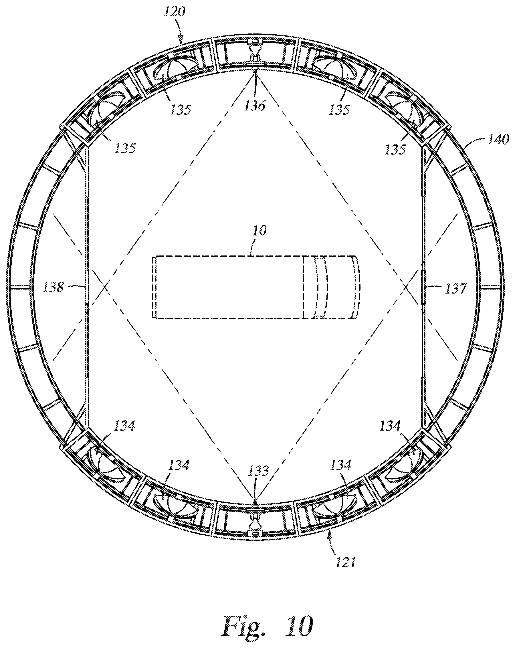 Patent US11778328 Figure 10 – Revolutionary apparatus producing high resolution images of the commonly viewed exterior surfaces of automobiles