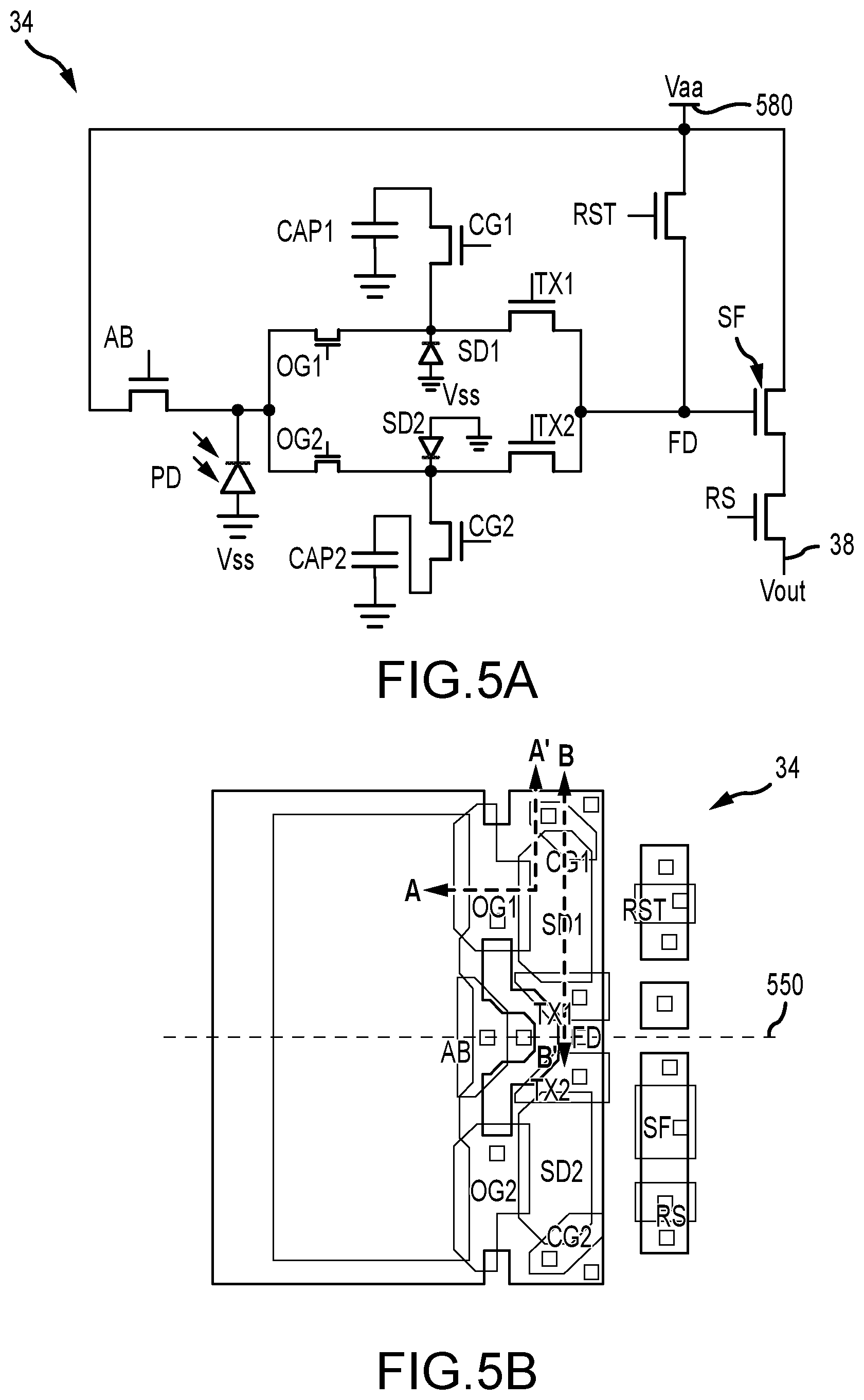 Patent US11778343 Figure 5 – Methods and circuitry for improving global shutter efficiency in backside illuminated high dynamic range image sensor pixels