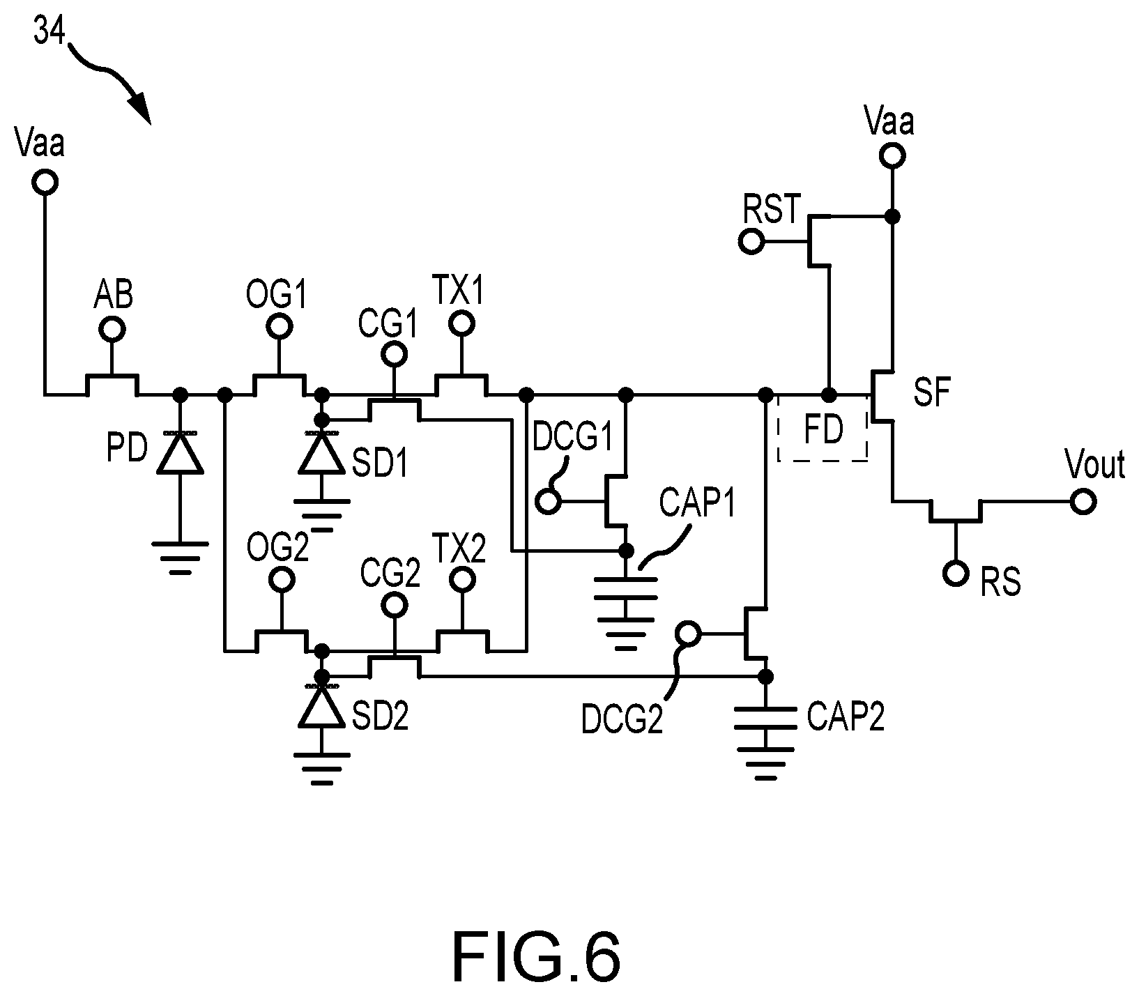 Patent US11778343 Figure 8 – Methods and circuitry for improving global shutter efficiency in backside illuminated high dynamic range image sensor pixels