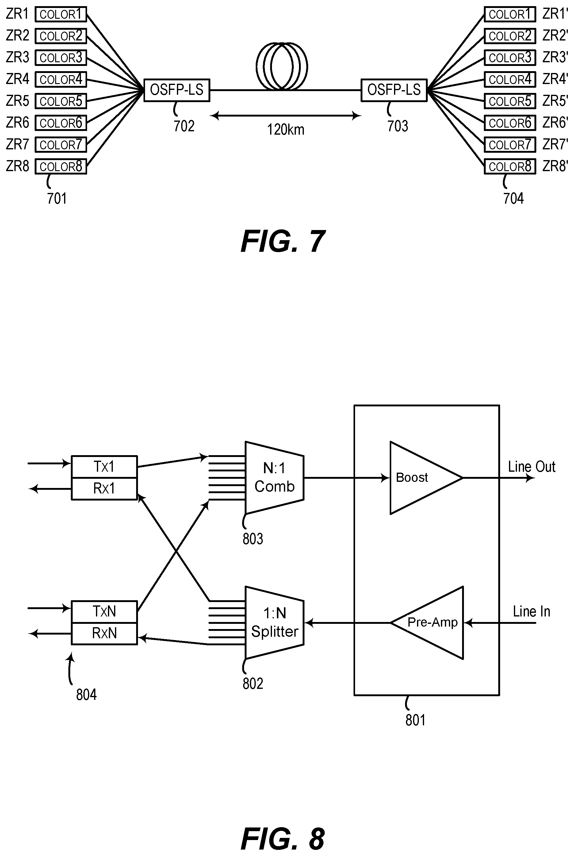 Patent US11778354 Figure 4 – Network device with integrated optical line system