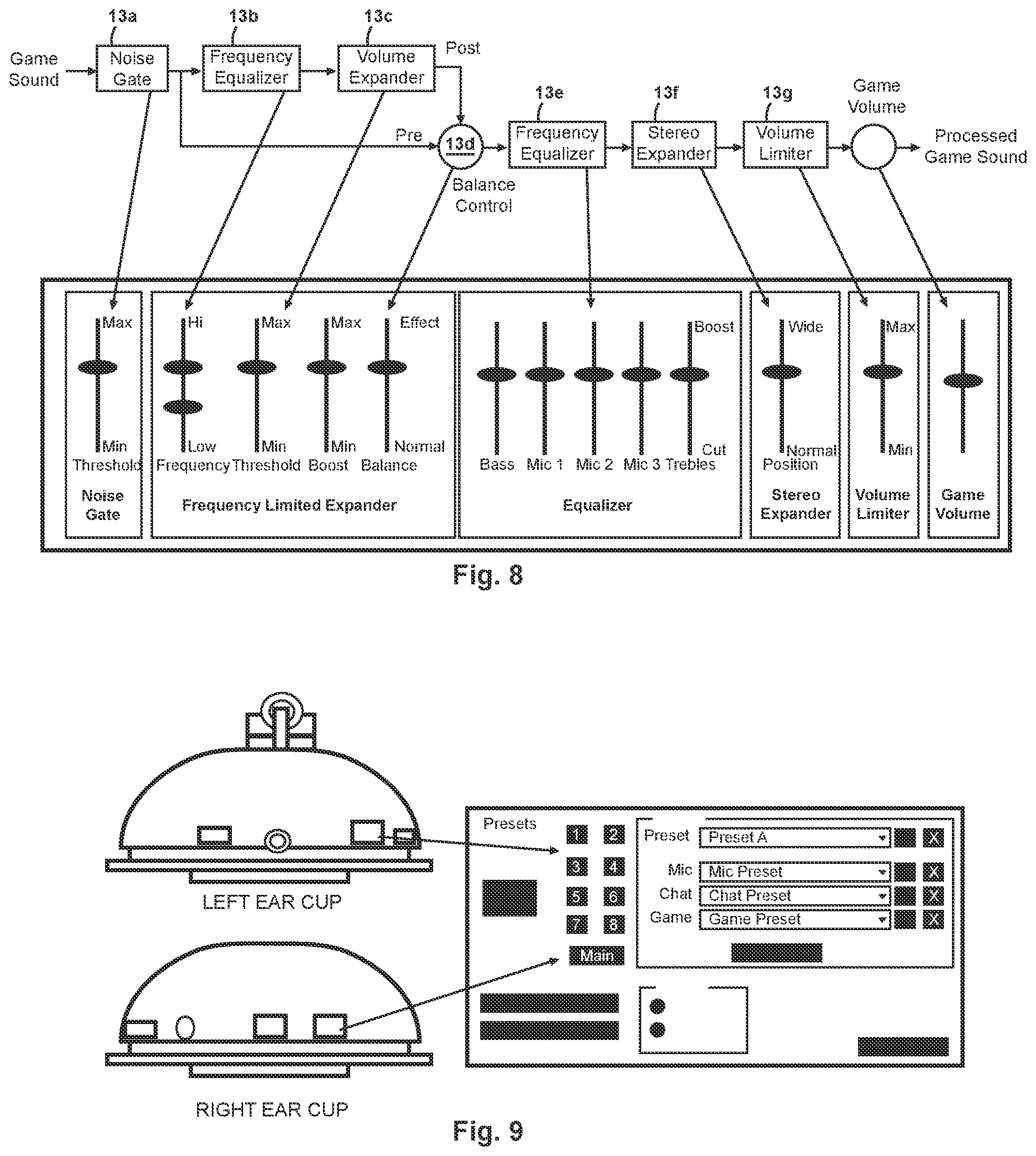 Patent US11778364 Figure 5 – Gaming headset with programmable audio paths
