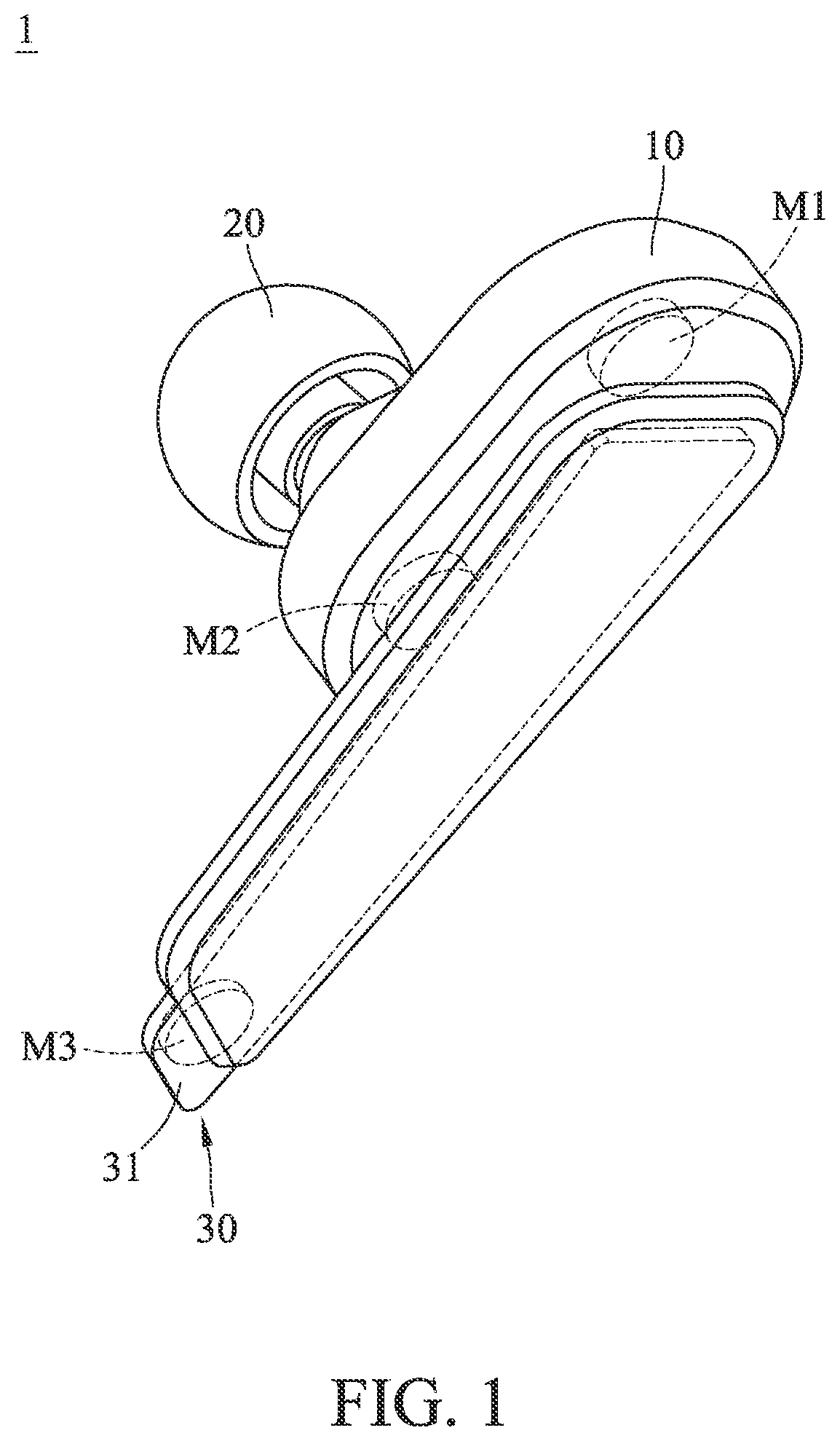 Patent US11778365 Figure 1 – Earphone having adjustable microphone