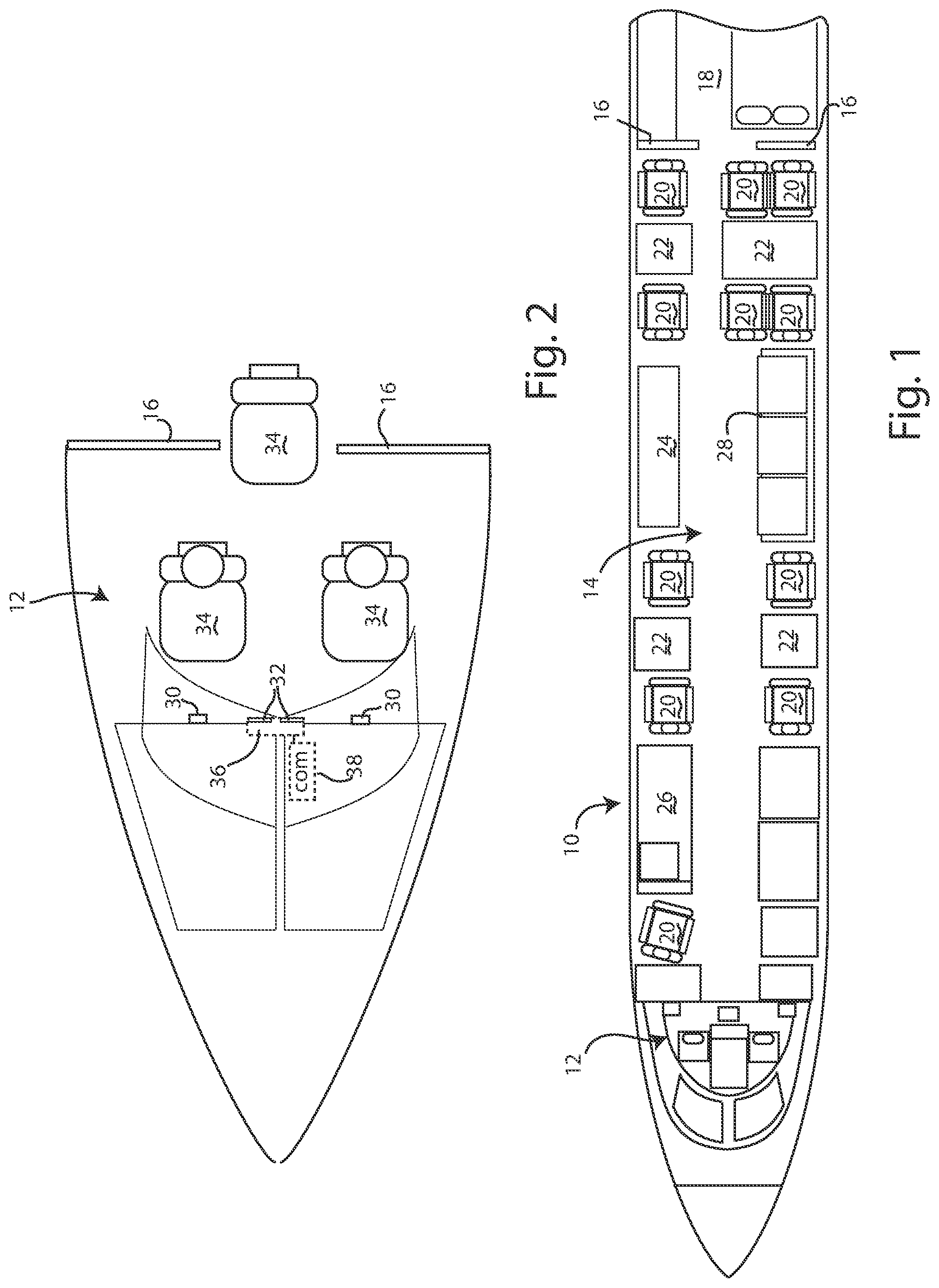 Patent US11778370 Figure 1 – Microphone array onboard aircraft to determine crew/passenger location and to steer a transducer beam pattern to that location