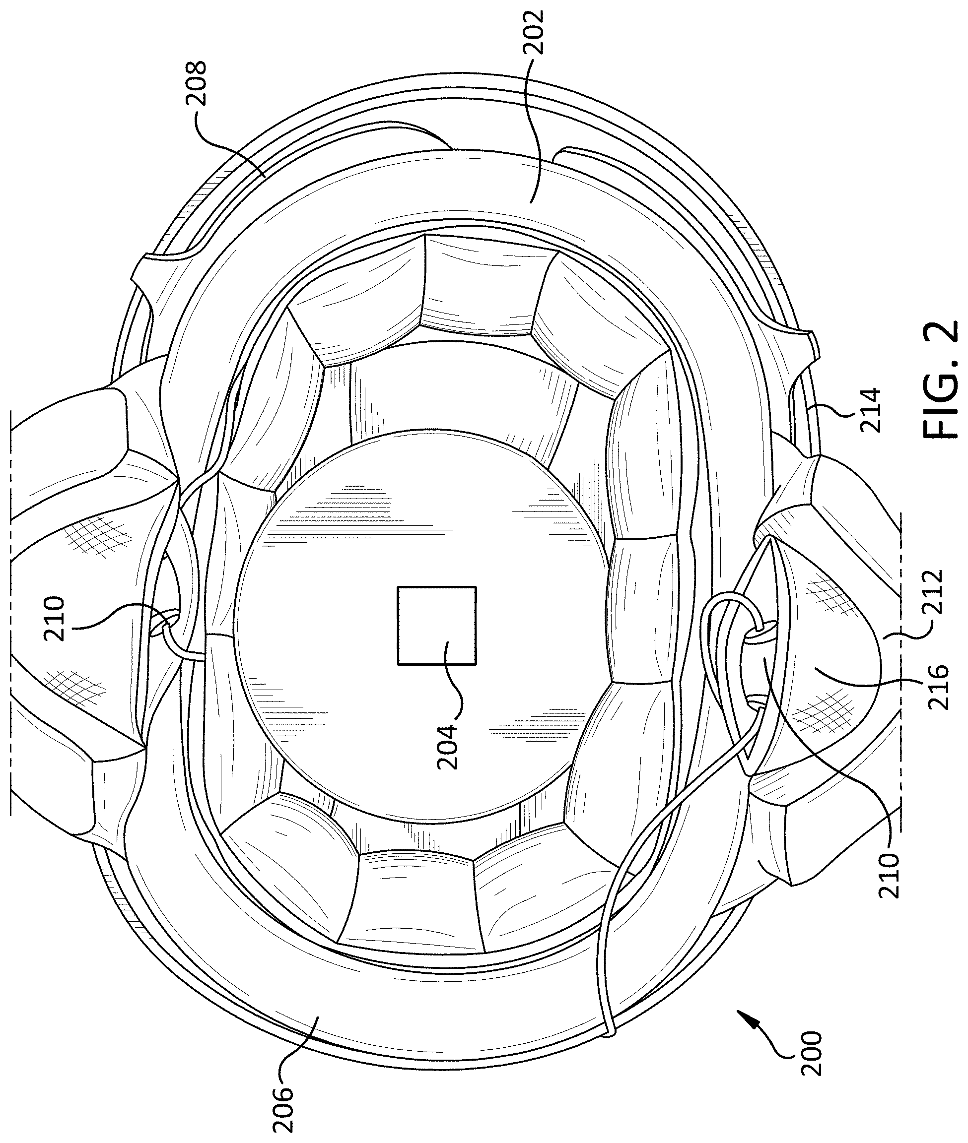 Patent US11778371 Figure 2 – Helmet for communication in extreme wind and environmental noise
