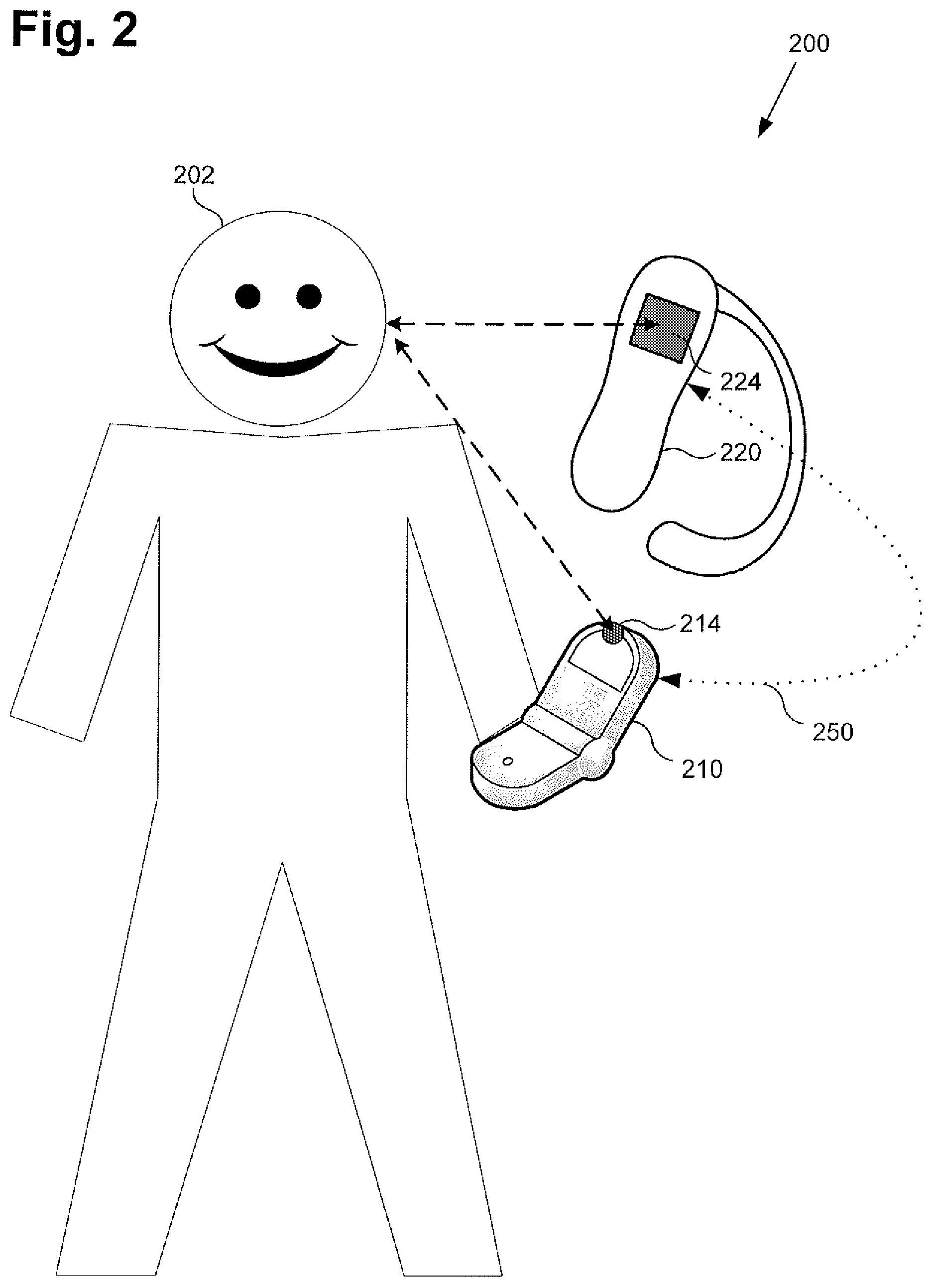 Patent US11778375 Figure 2 – Mobile communication devices having adaptable features and methods for implementation