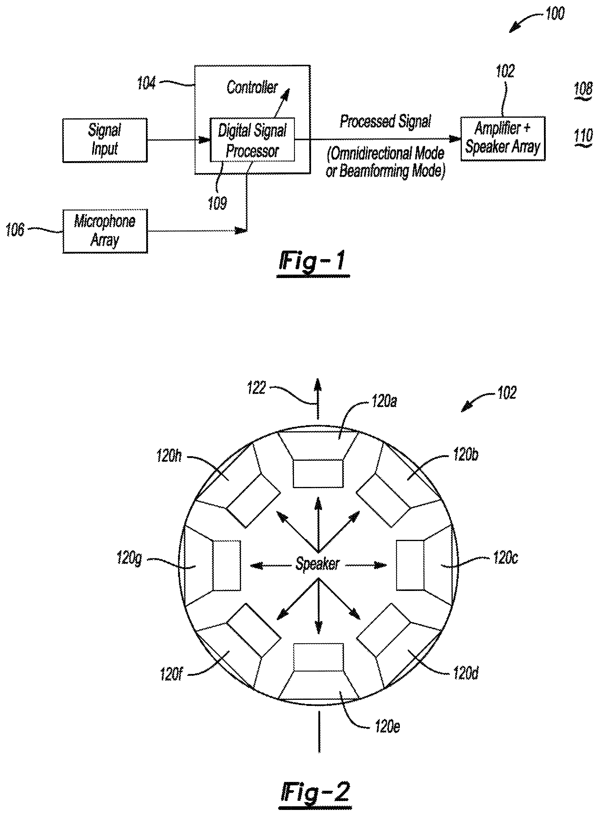 Patent US11778379 — System and method for omnidirectional adaptive loudspeaker — Figure 1